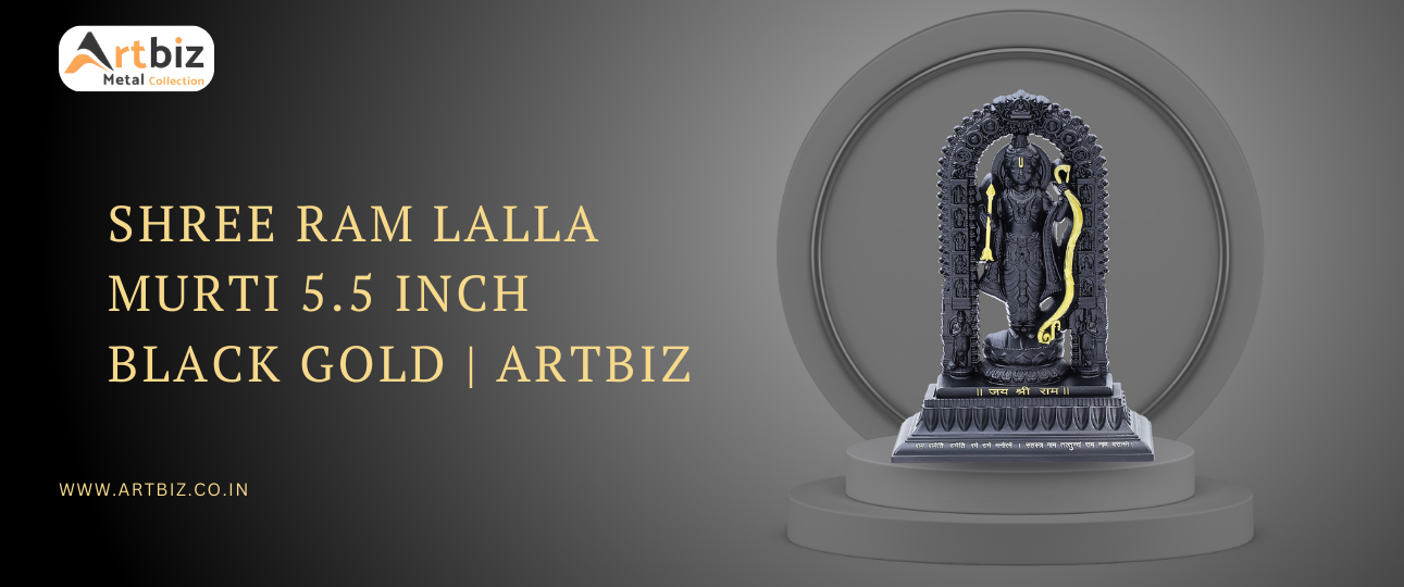 Shree Ram Lalla Murti 5.5 Inch Black Gold | Artbiz