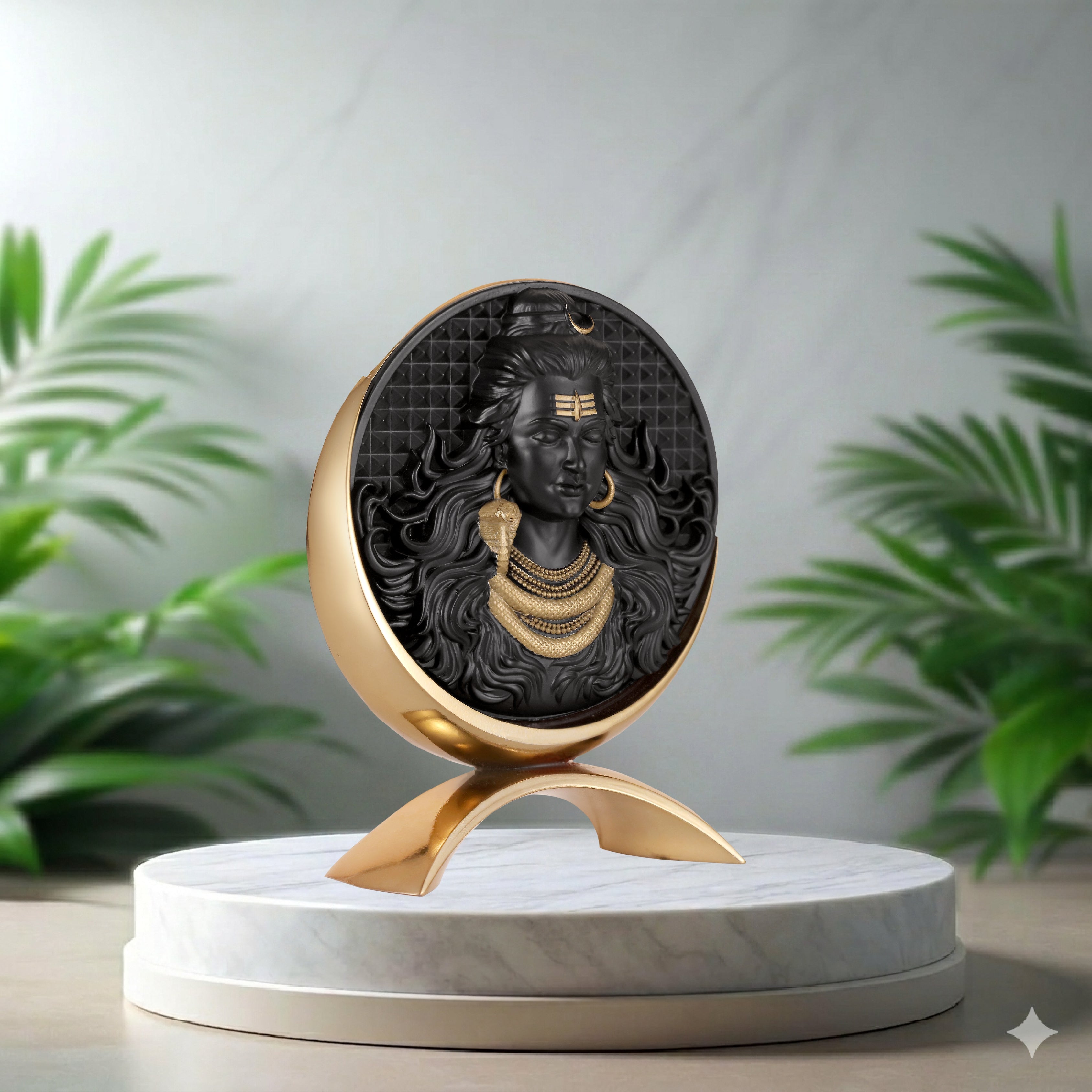 Big Round Mahadev (Gold/Black)