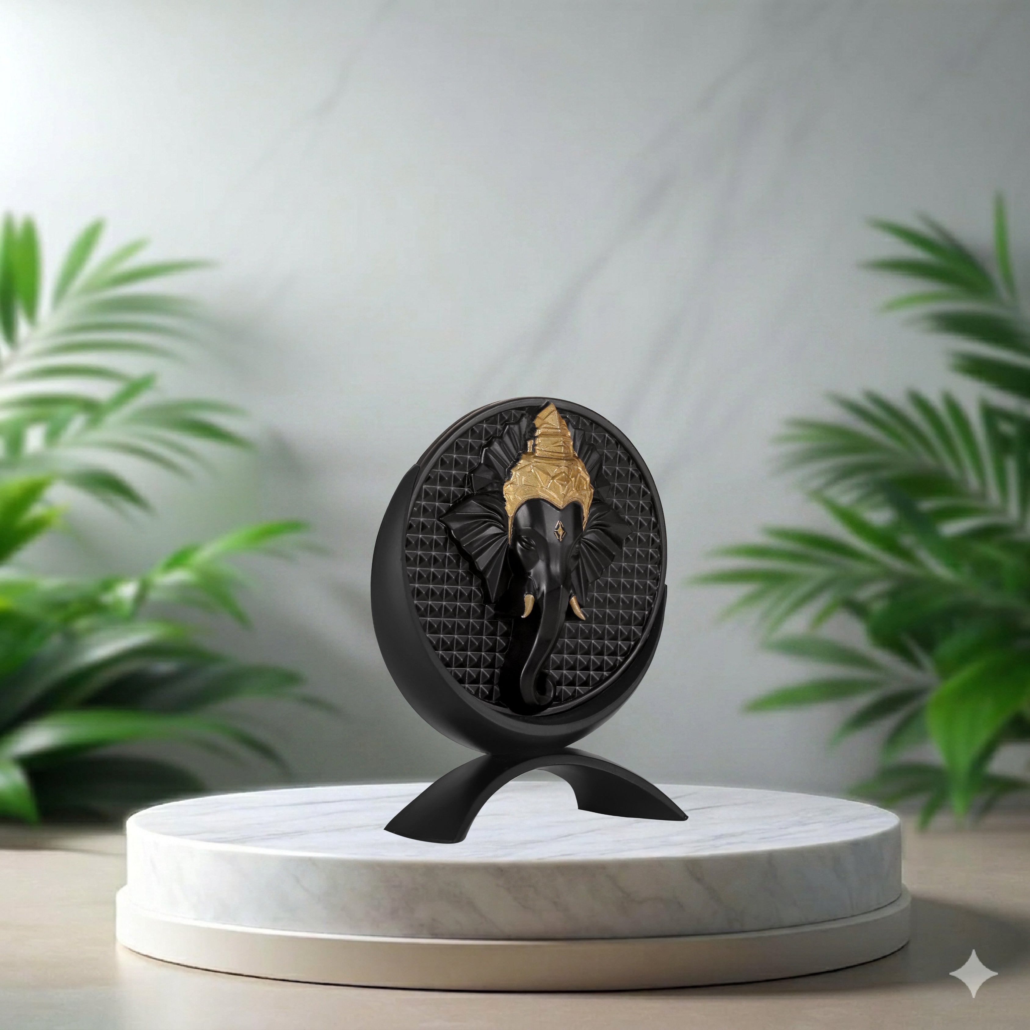 Small Round Ganesh ji (Black)