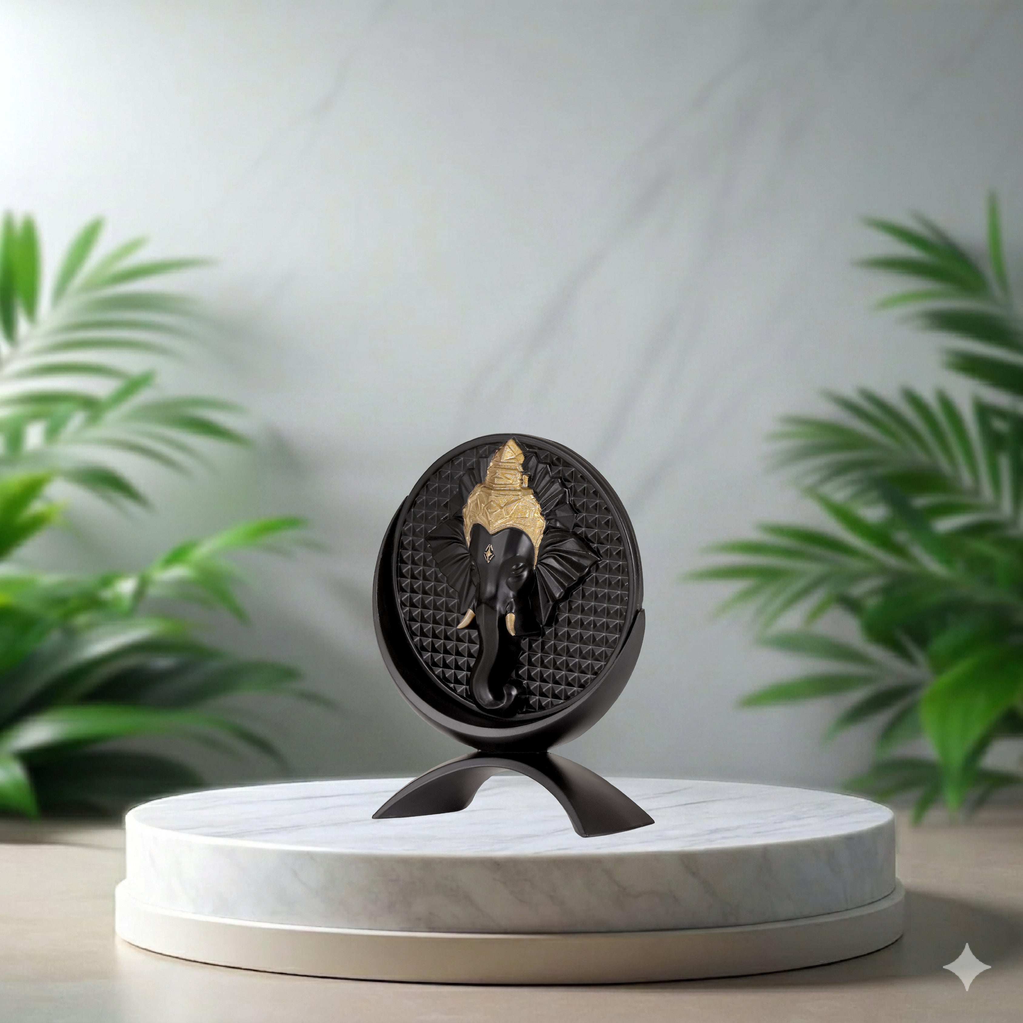 Small Round Ganesh ji (Black)