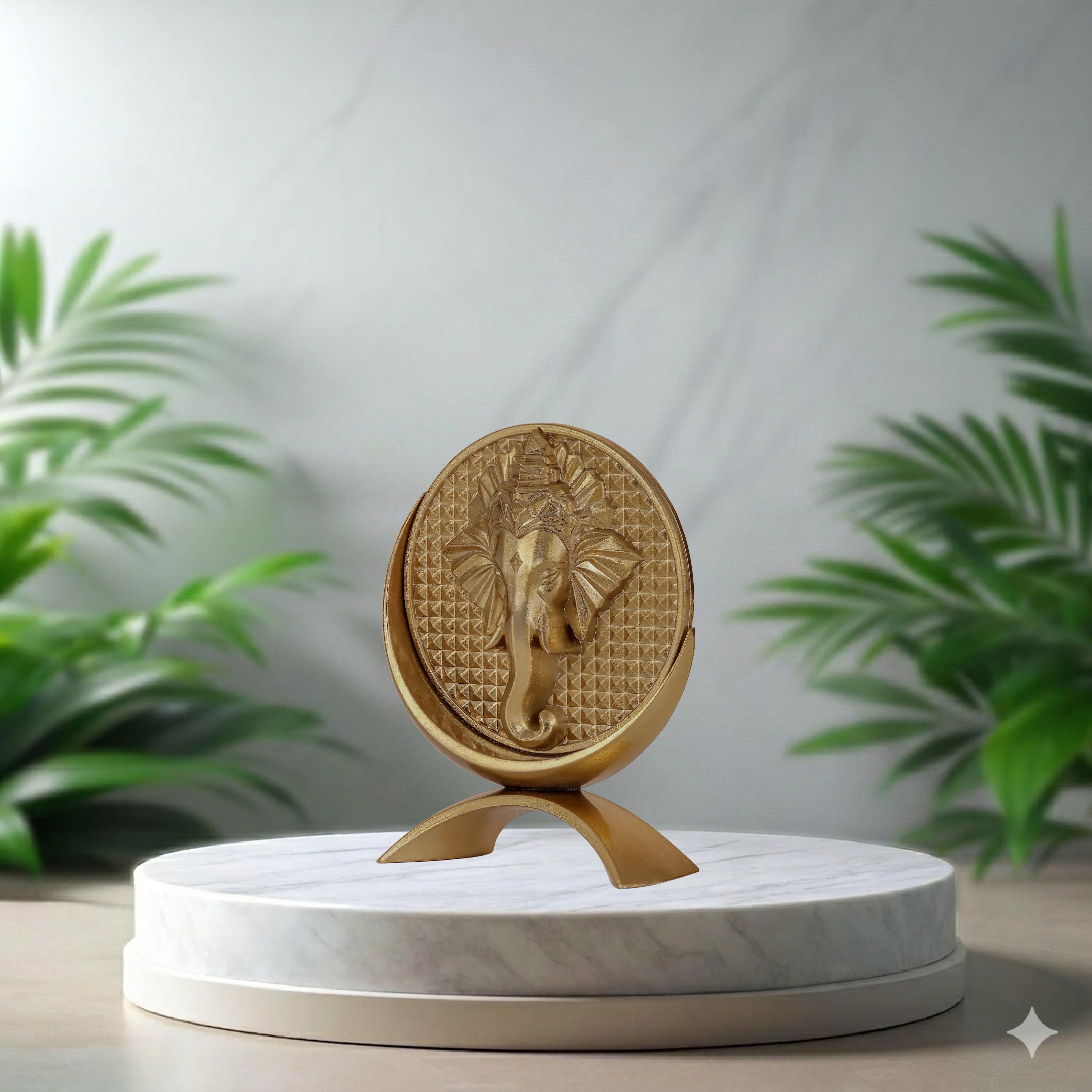 Small Round Ganesh ji (Gold)