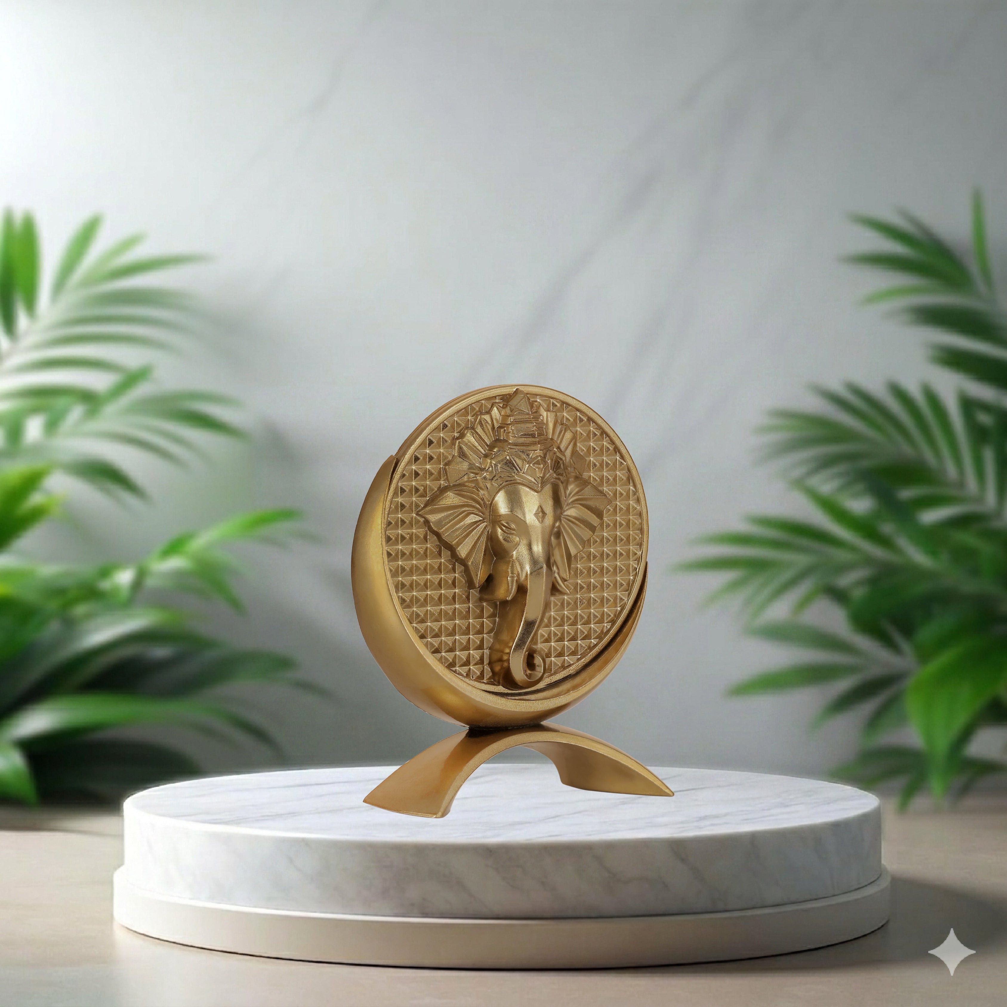 Small Round Ganesh ji (Gold)