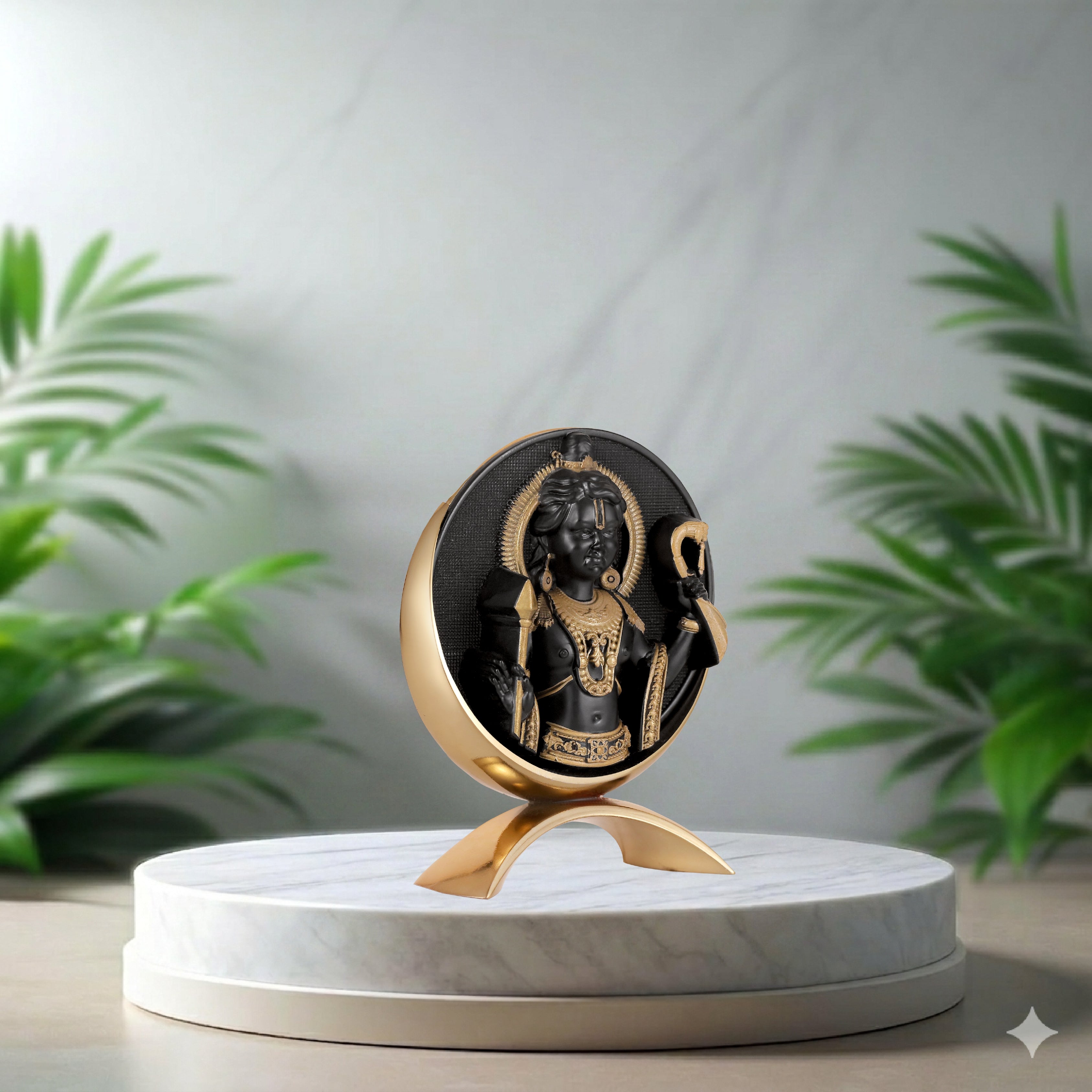 Small Round Ram Lalla (Black/Gold)