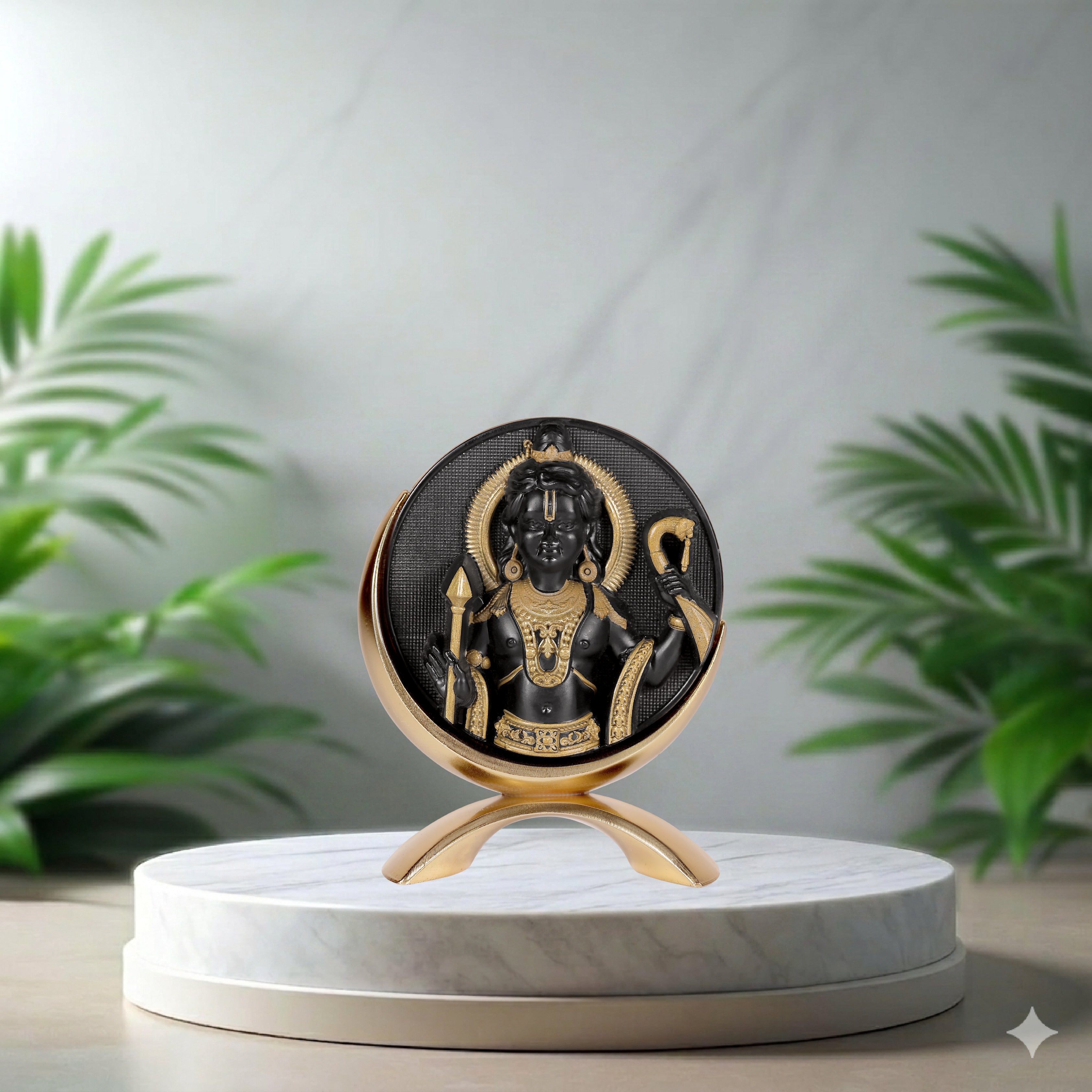 Small Round Ram Lalla (Black/Gold)