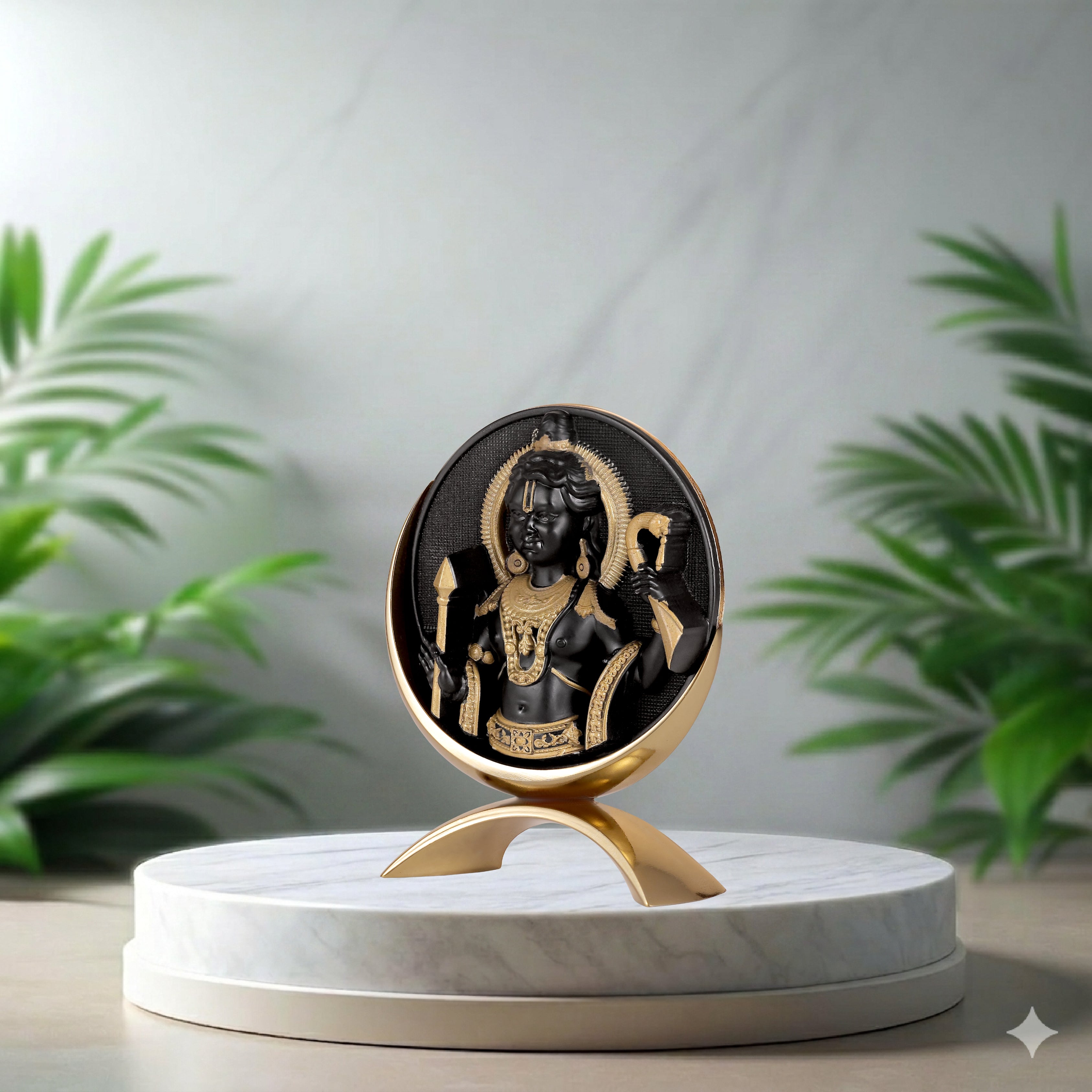 Small Round Ram Lalla (Black/Gold)