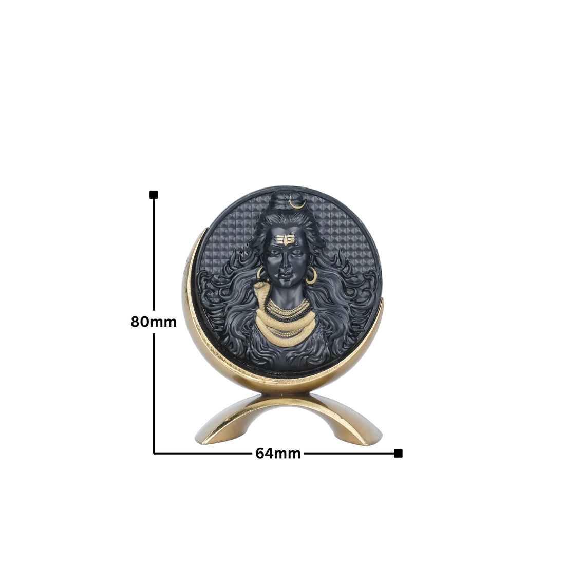 Small Round Mahadev (black/Gold)