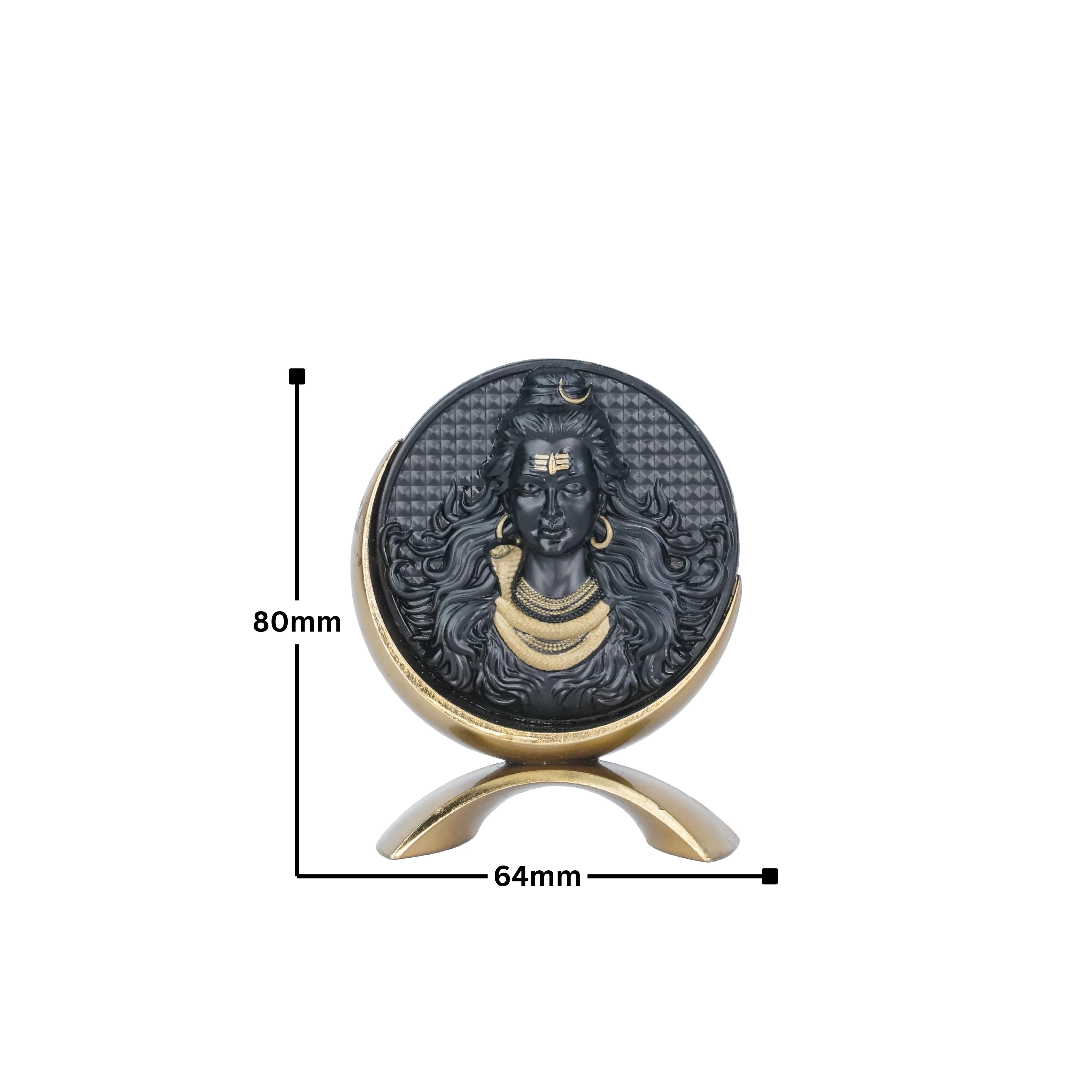 Small Round Mahadev (black/Gold)