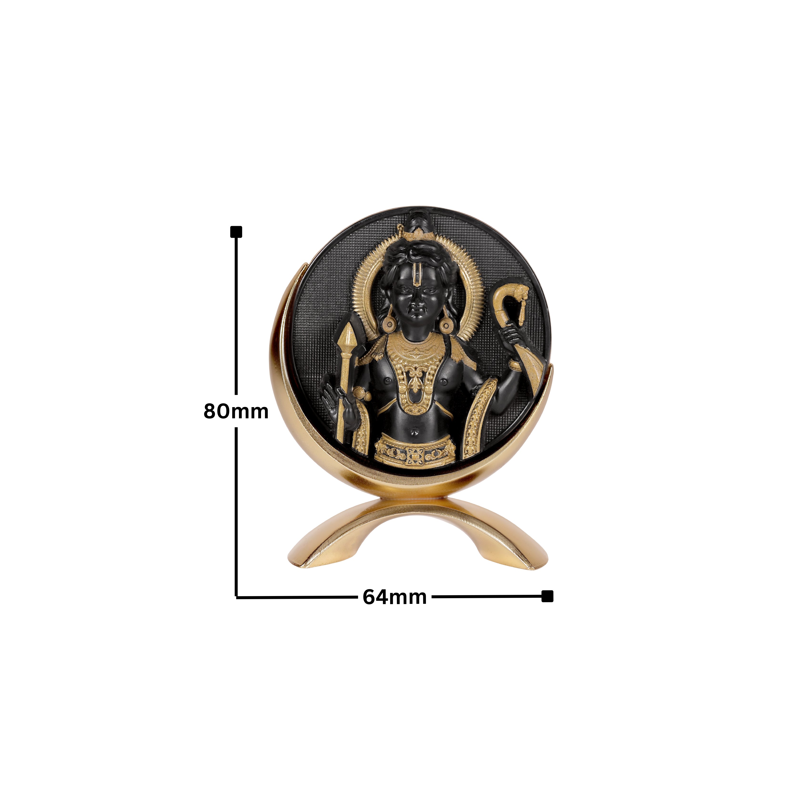 Small Round Ram Lalla (Black/Gold)