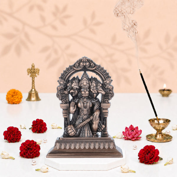 Panchmukhi Hanuman Idol Copper Finish 5.5 Inch