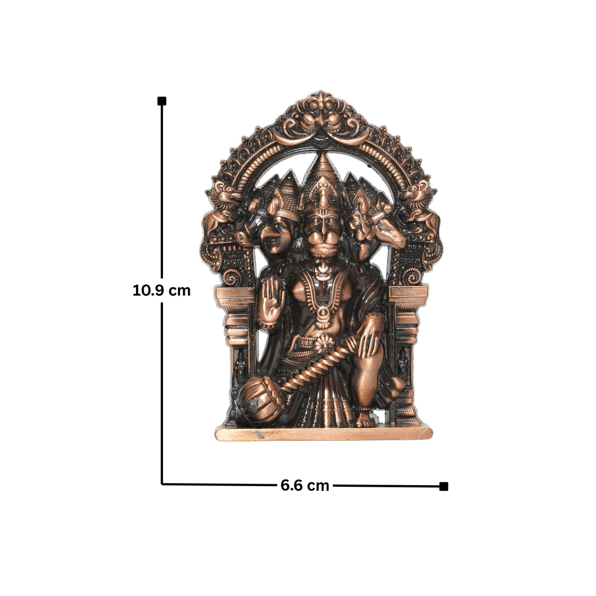 Panchmukhi Hanuman Idol Copper Finish 4.5 Inch