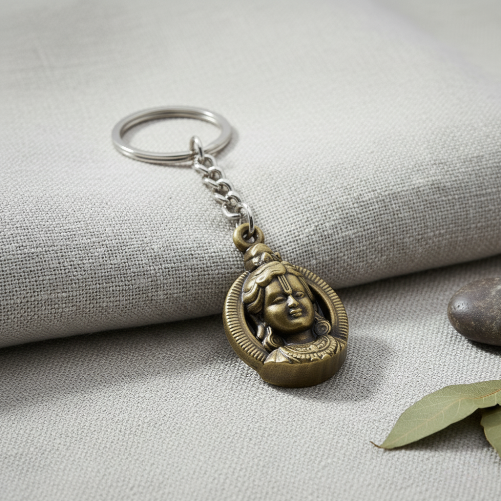 Ram Keychain Brass Antique Finish