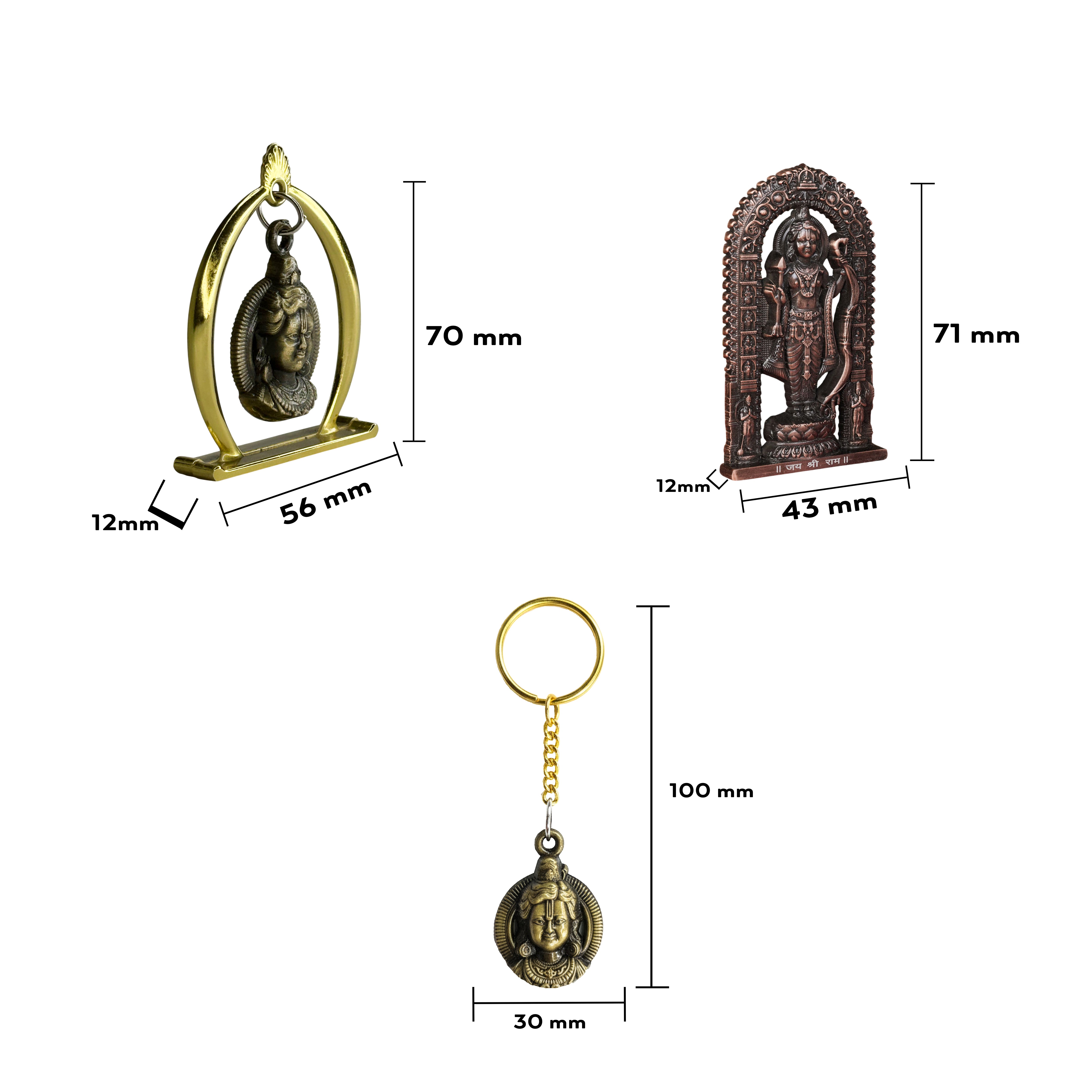 Combo 14 (Ram Jula,3" Ram Lalla Murti, Keychain)
