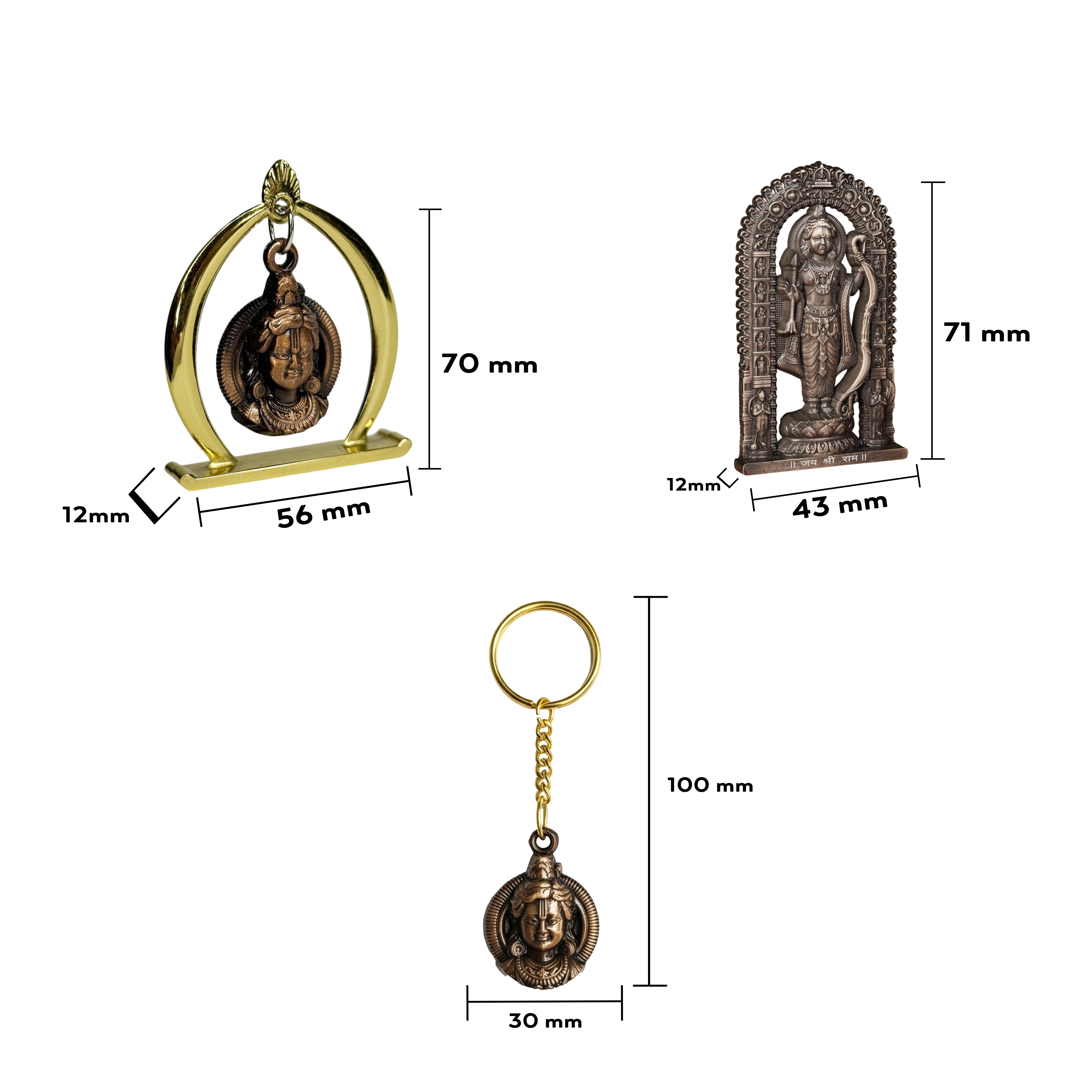 Combo 10 (Ram Jula,3" Ram Lalla Murti,Keychain)