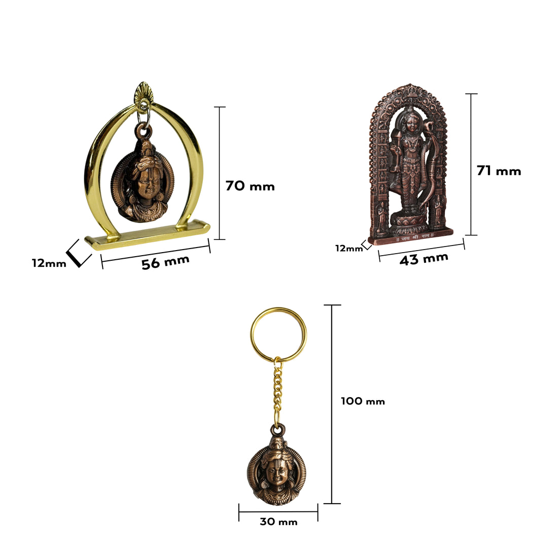 Combo 13 (Ram Jula,3" Ram Lalla Murti, Keychain)