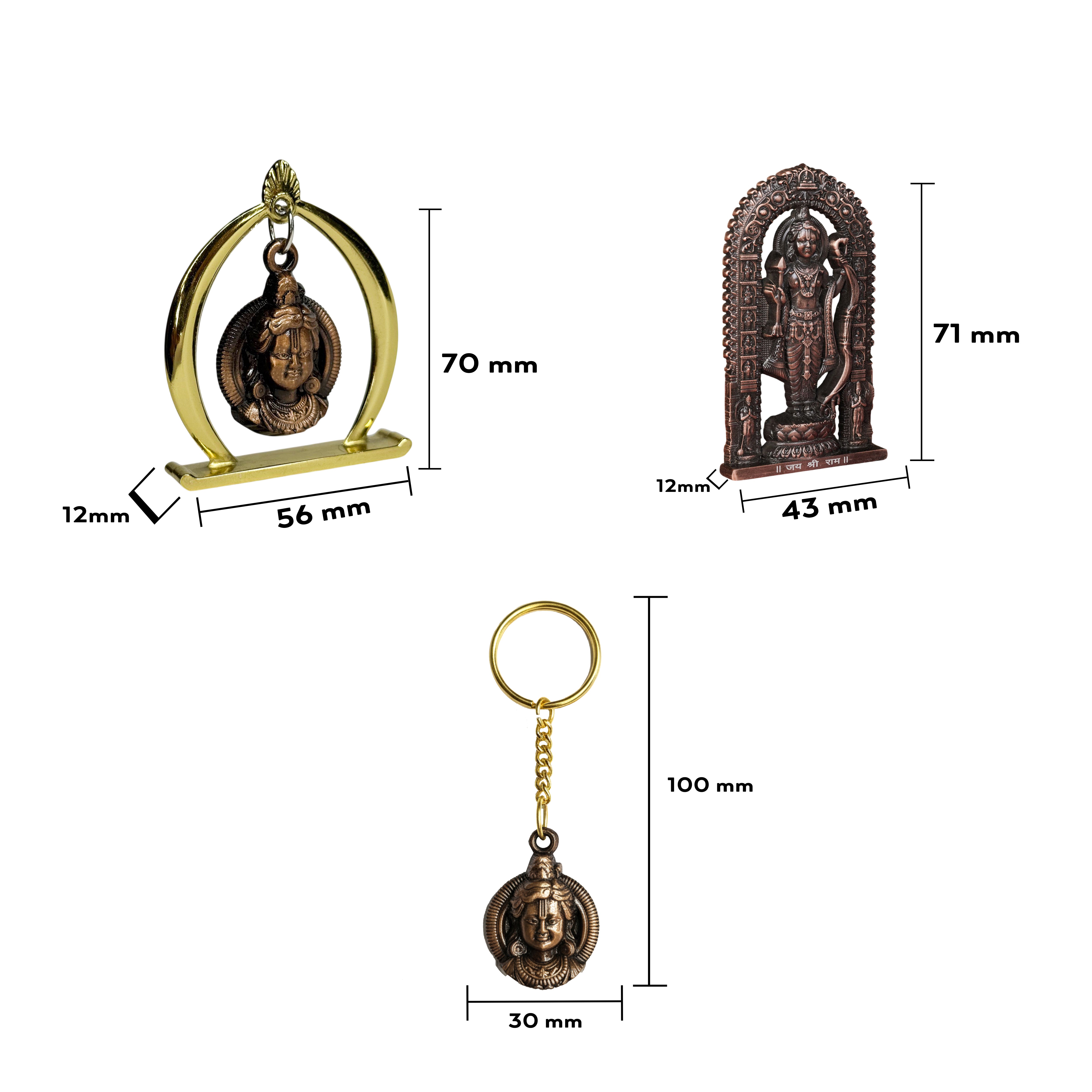 Combo 13 (Ram Jula,3" Ram Lalla Murti, Keychain)