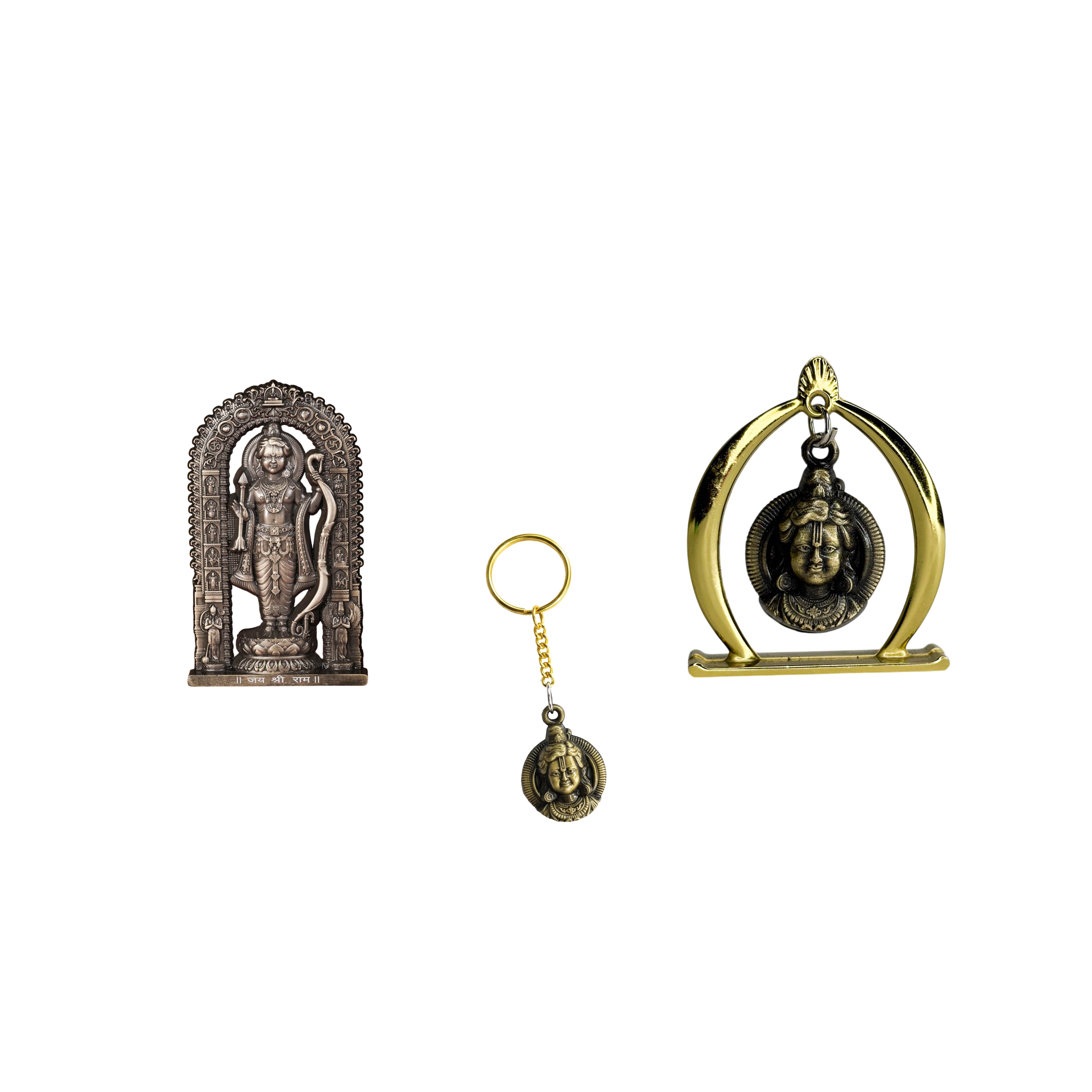 Combo 9 (Ram Jula, 3" Ram Lalla Murti, Keychain)