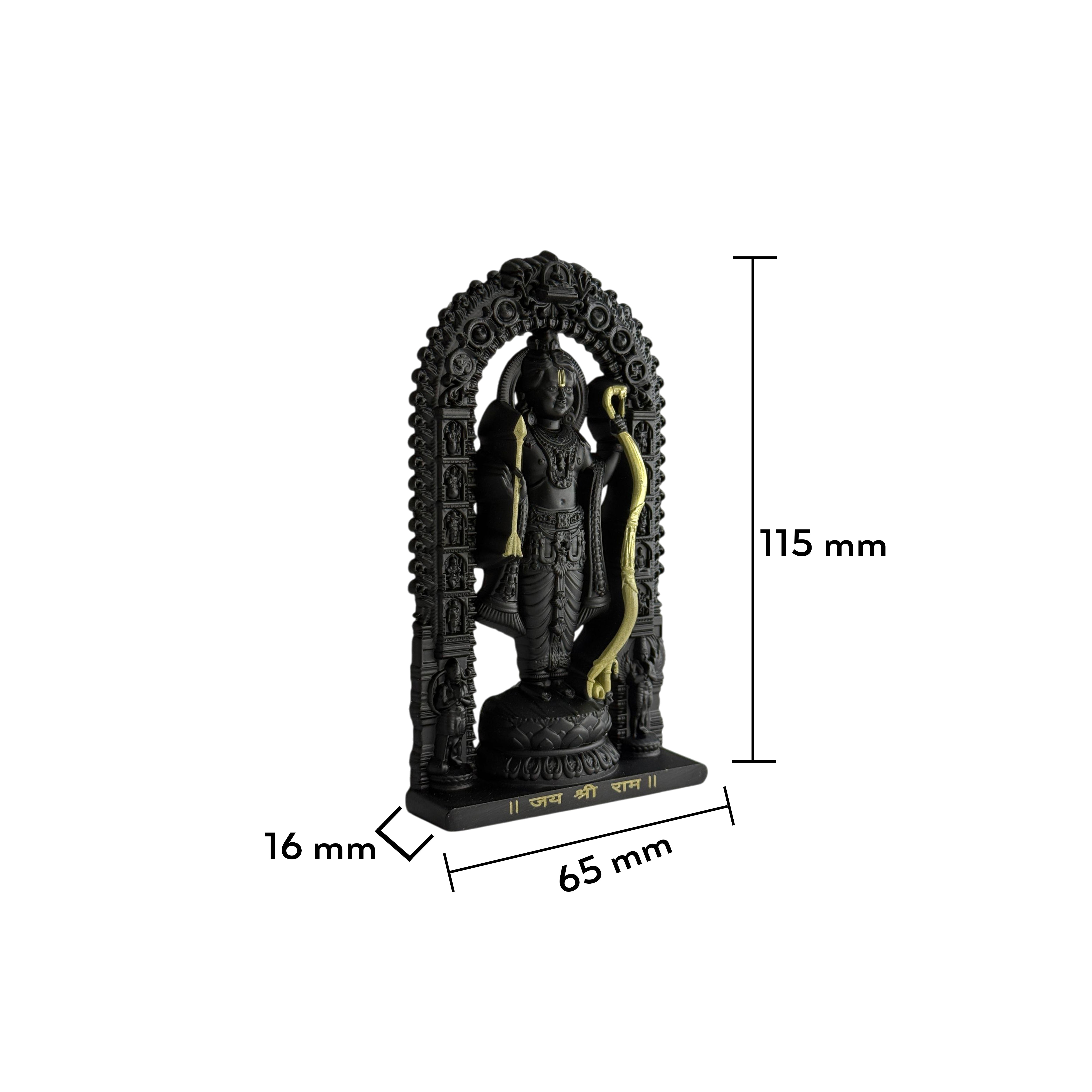 Shree Ram Lalla Murti 4.5 inch (Black/Gold)