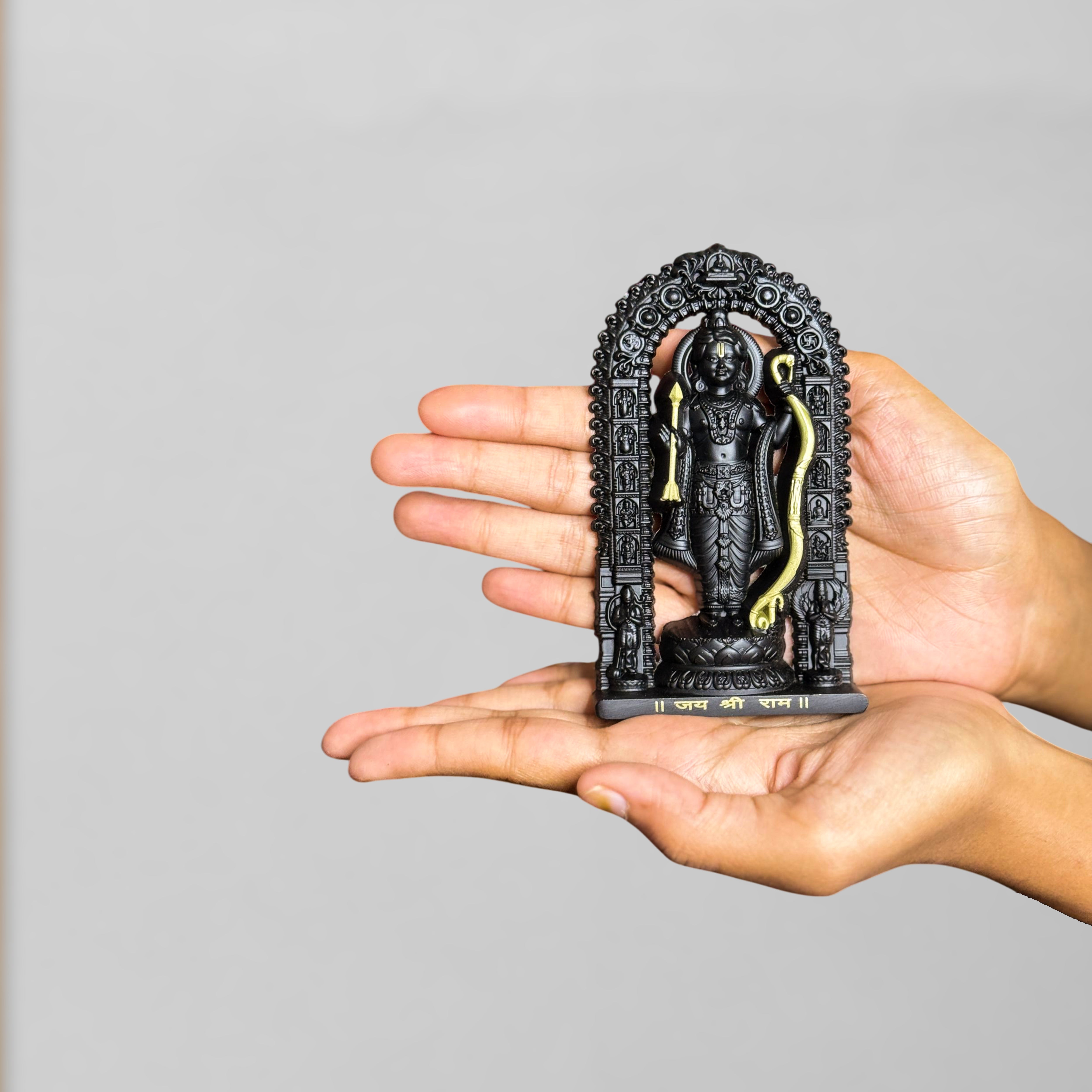 Shree Ram Lalla Murti 4.5 inch (Black/Gold)