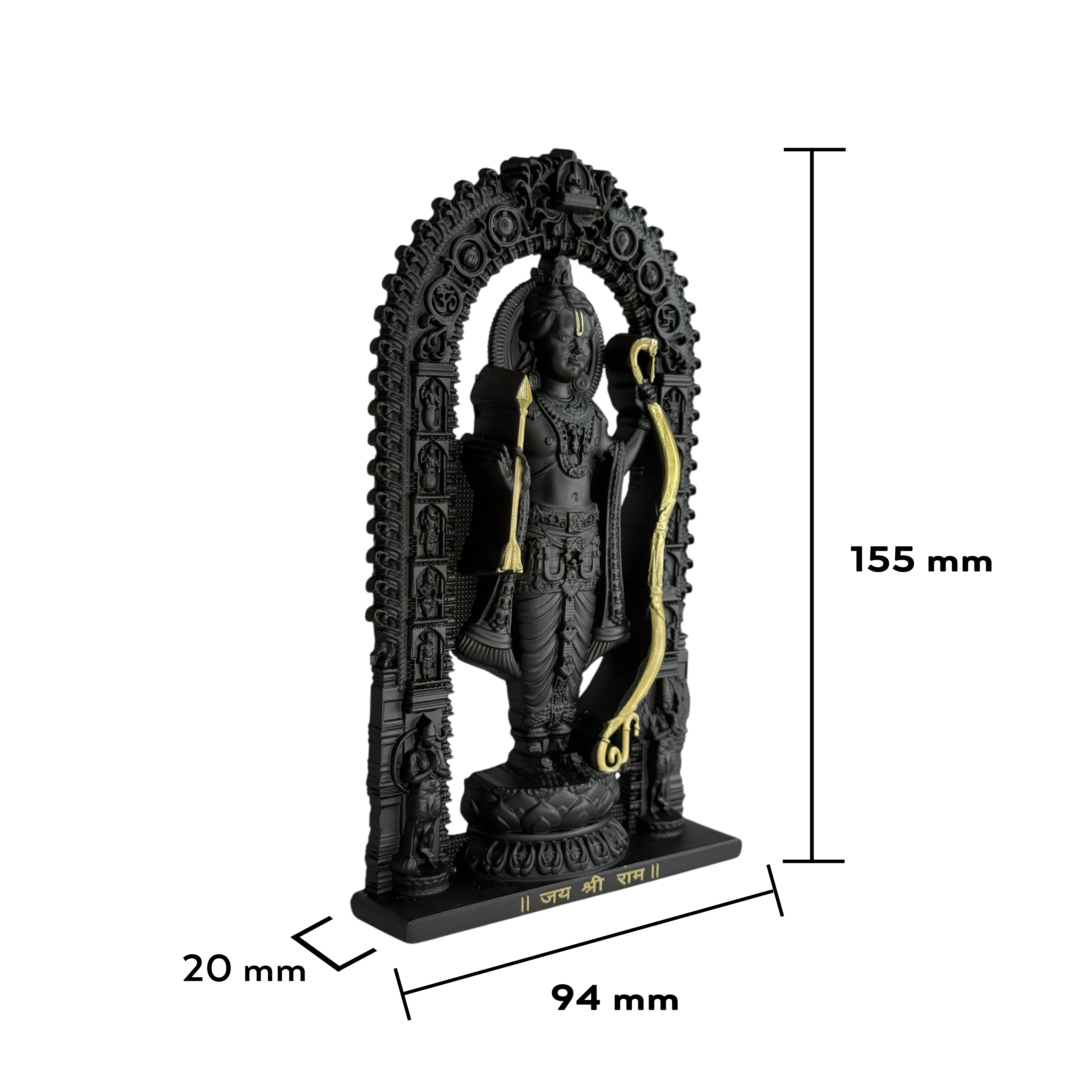 Shree Ram Lalla Murti 6 inch (Black&Gold)