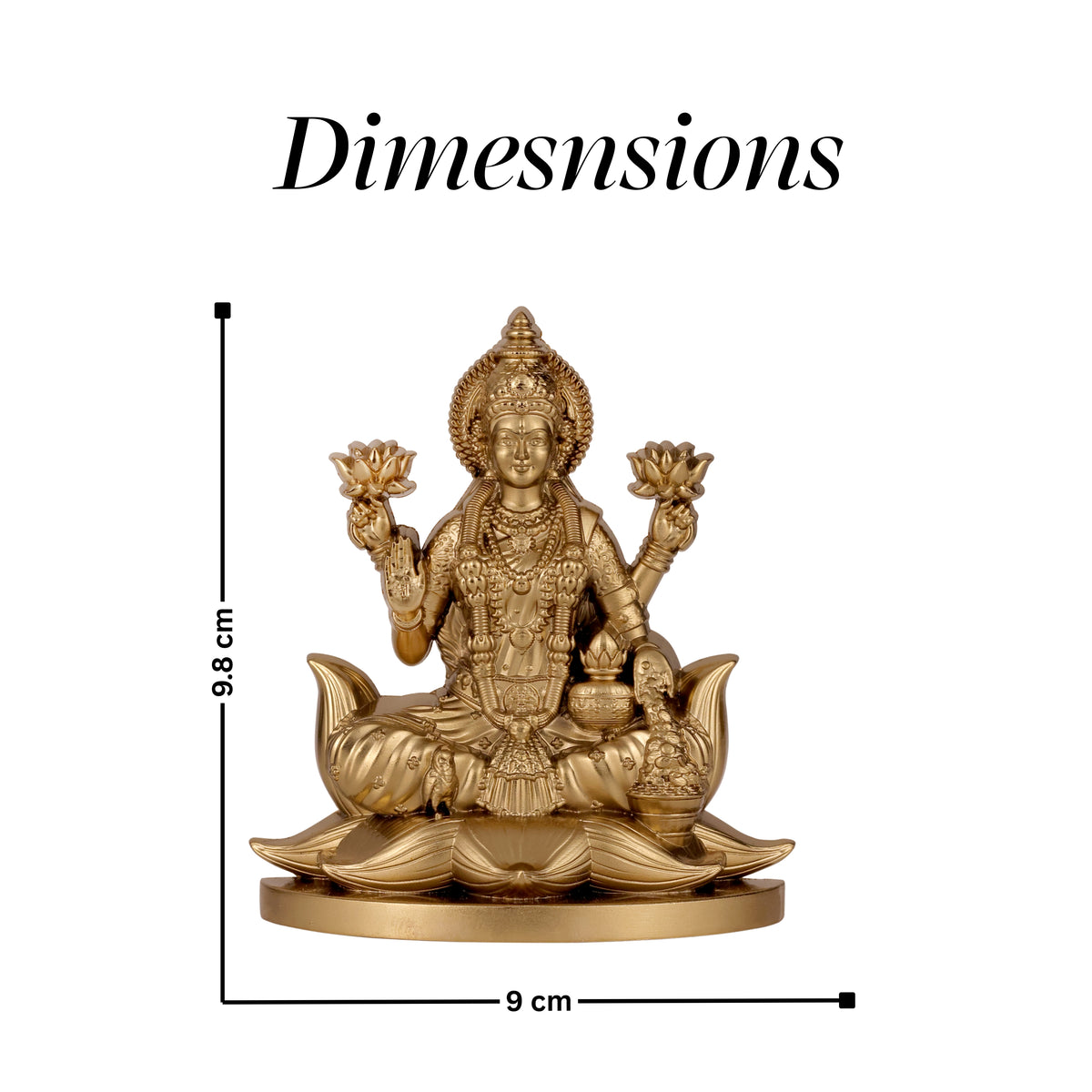 Lakshmiji Idol Gold Finish 4 Inch