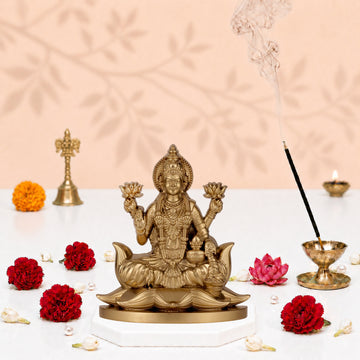 Lakshmiji Idol Gold Finish 4 Inch