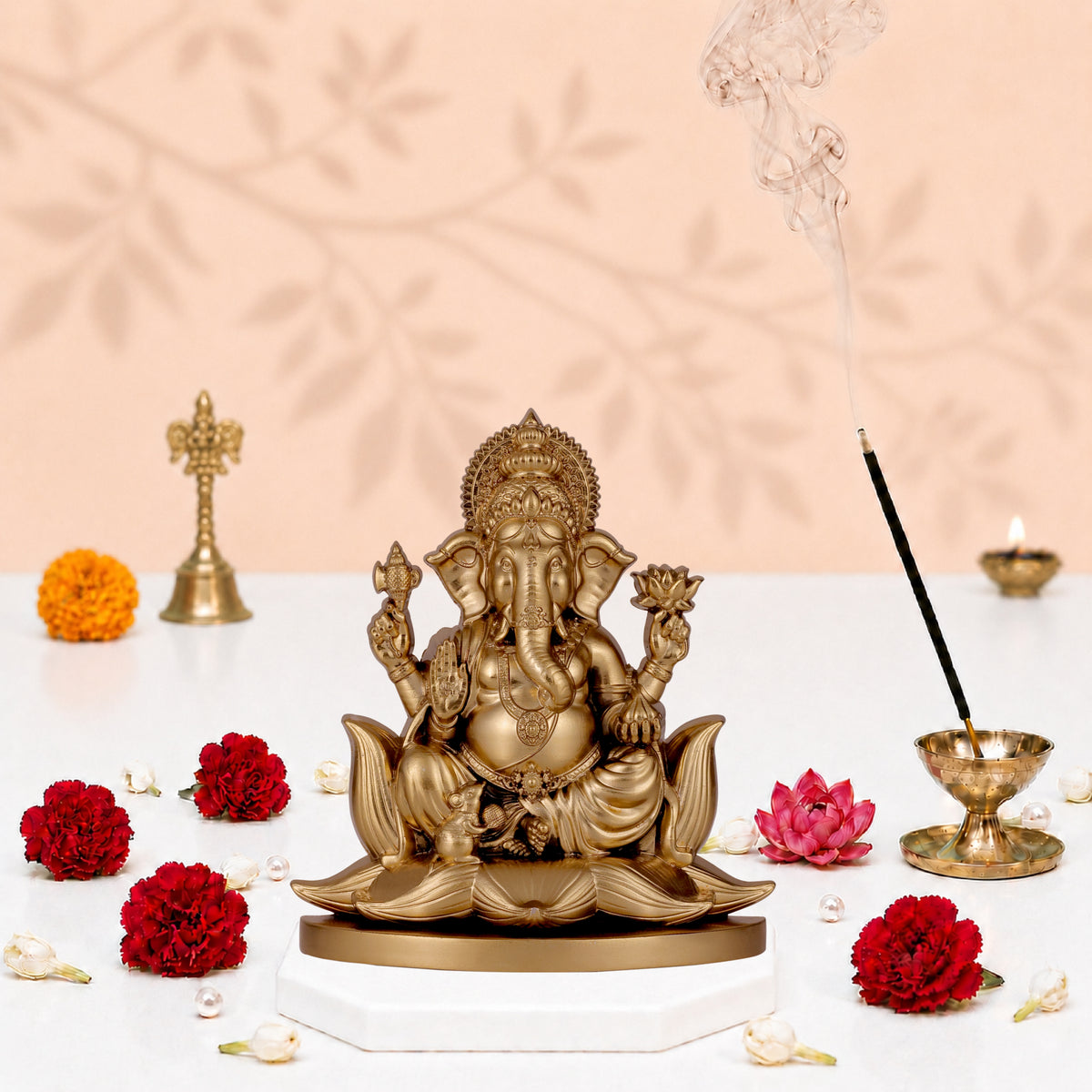 Ganeshji Idol Gold Finish 4 Inch