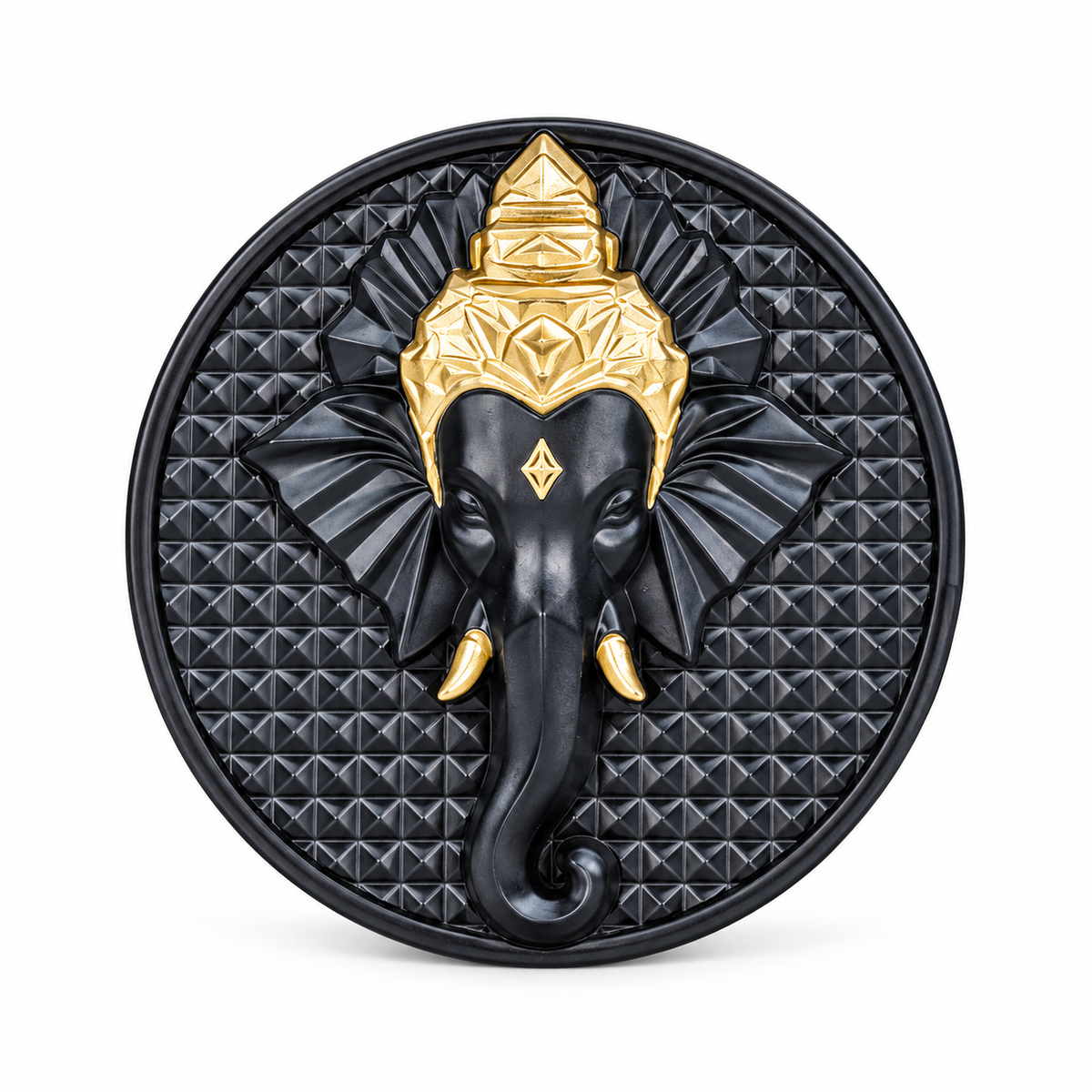 Ganeshji Fridge Magnet Black Finish 2.4 Inch
