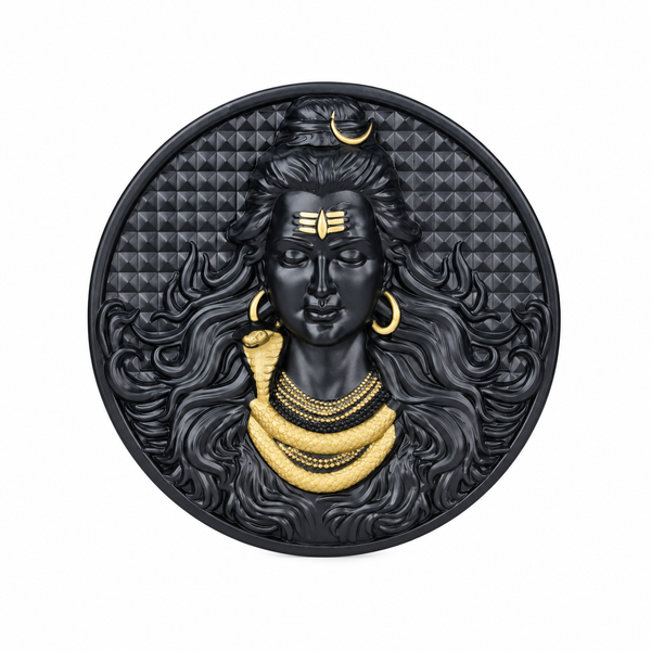 Mahadev Fridge Magnet Black Finish 2.4 Inch