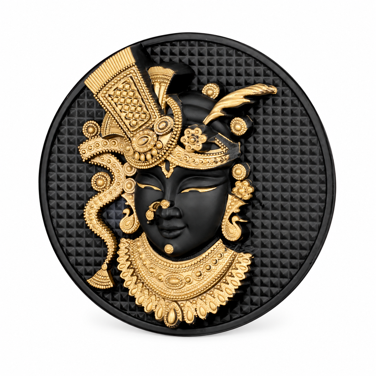 Shreenathji Fridge Magnet Black Finish 2.4 Inch