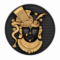 Shreenathji Fridge Magnet Black Finish 2.4 Inch