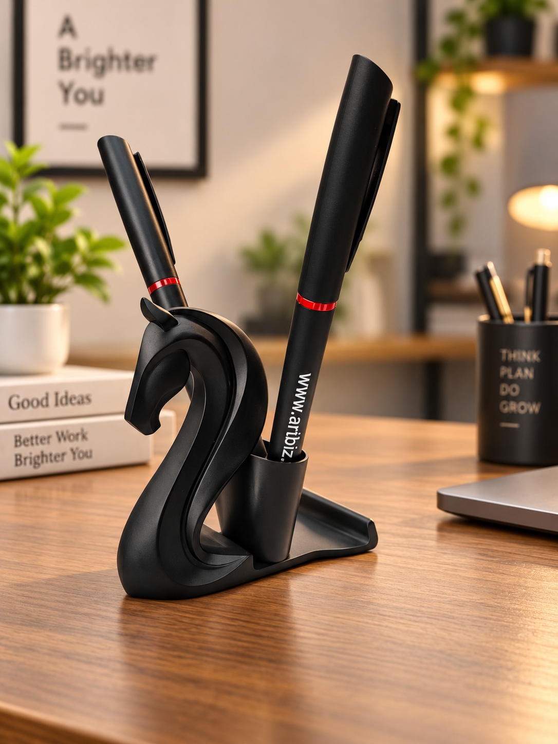Horse Pen Stand &amp; Mobile Stand Black-Gold Finish