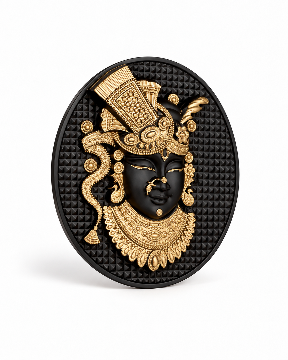 Shreenathji Fridge Magnet Black Finish 2.4 Inch