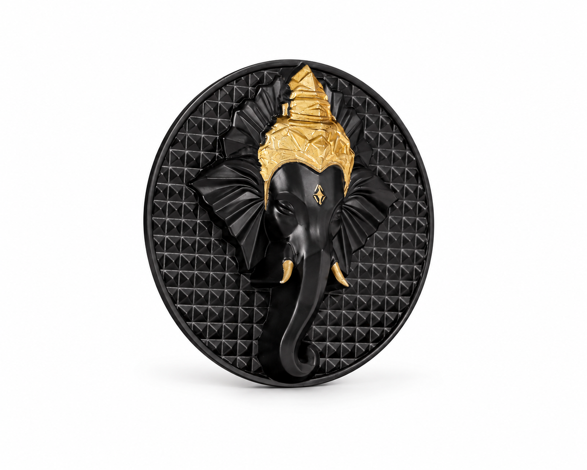 Ganeshji Fridge Magnet Black Finish 2.4 Inch