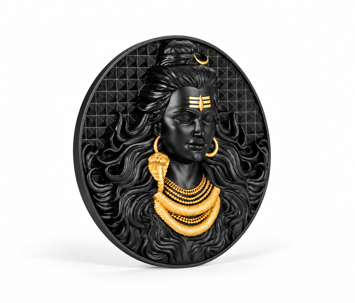 Mahadev Fridge Magnet Black Finish 2.4 Inch