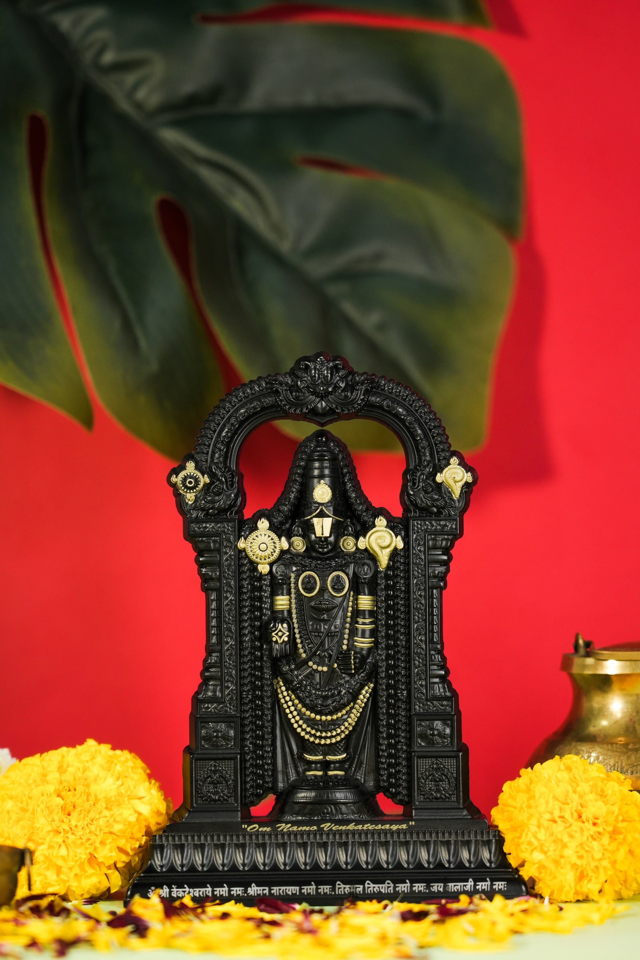 Lord Balaji deity idol with traditional ornamentation