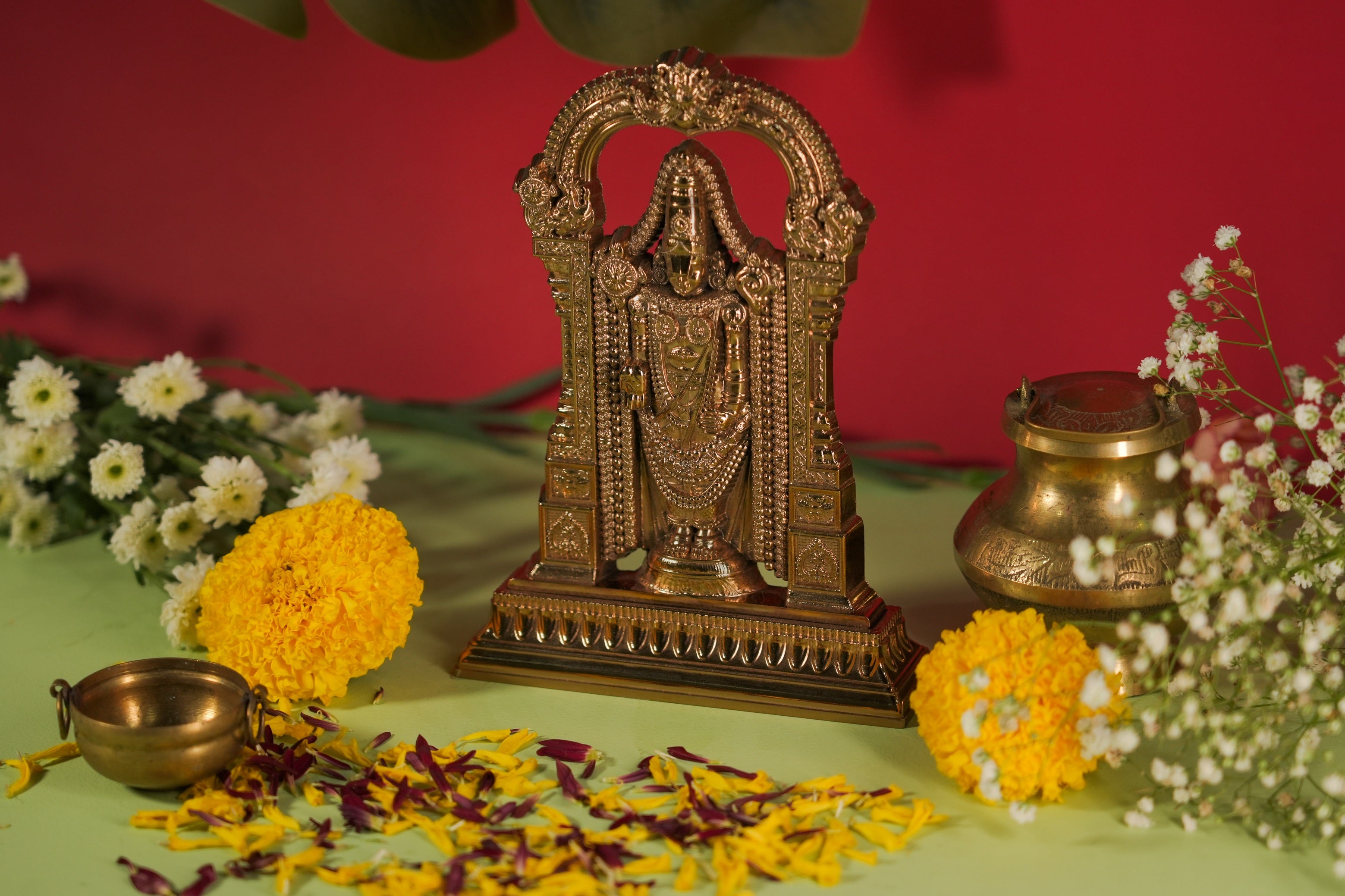 Tirupati Balaji idol with intricate South Indian design