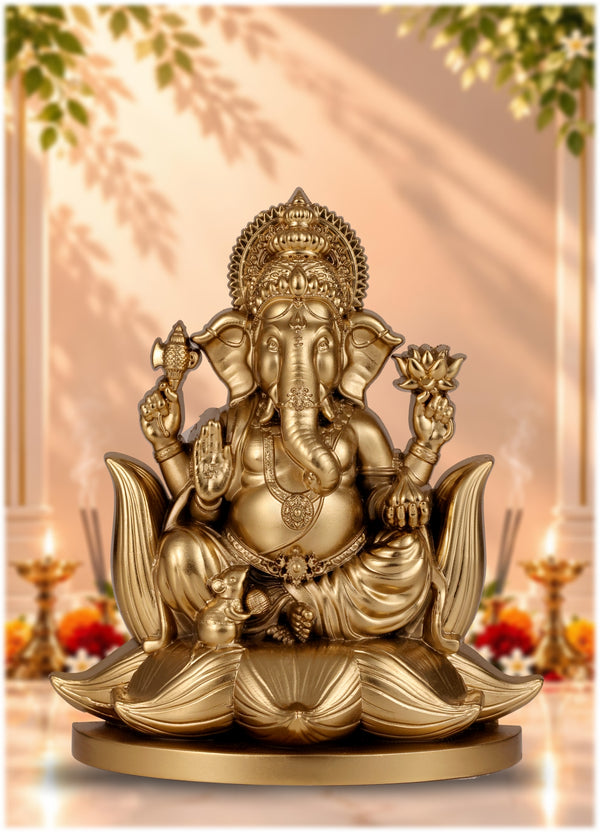Ganeshji Idol Gold Finish 5.25 Inch