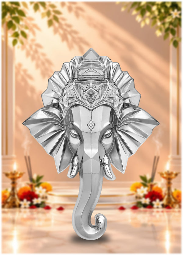 Door Ganeshji Idol Silver Finish 6.5 Inch