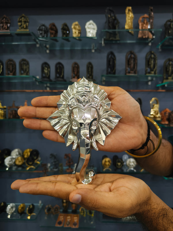 Door Ganeshji Idol Silver Finish 6.5 Inch