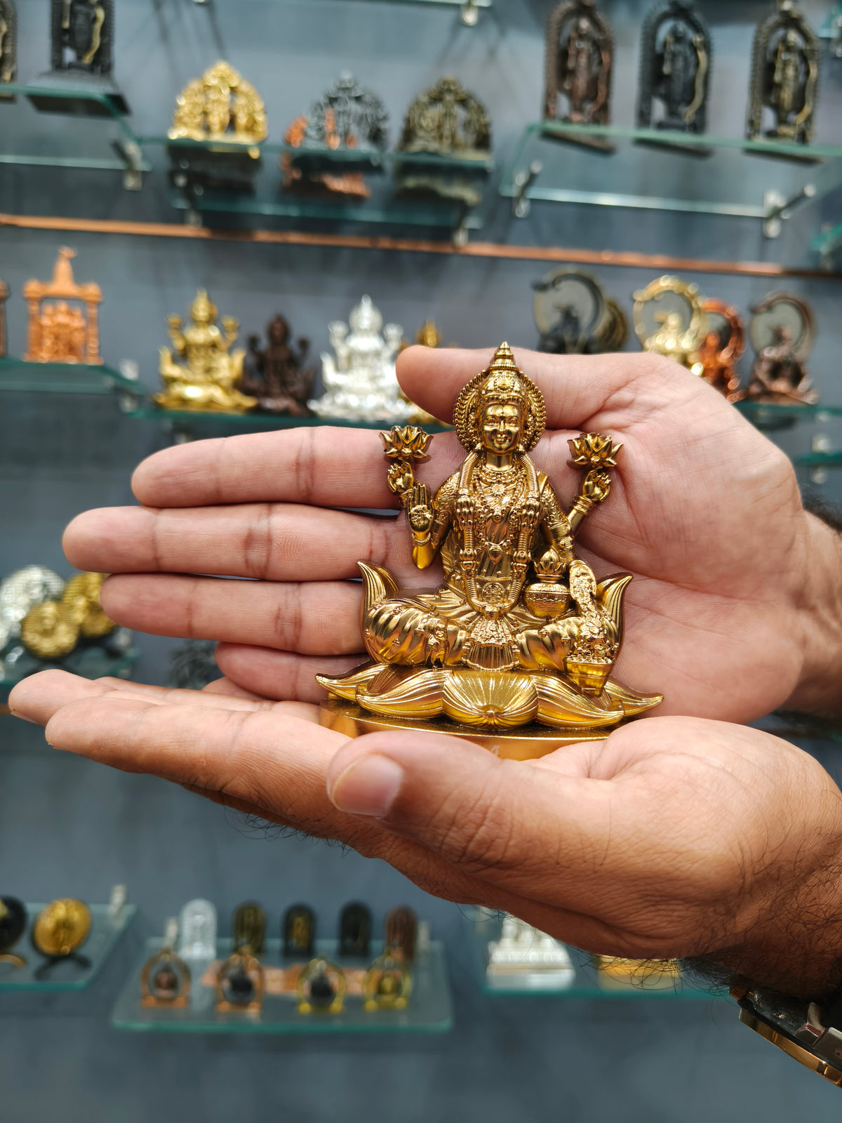 Lakshmiji Idol Gold Finish 4 Inch