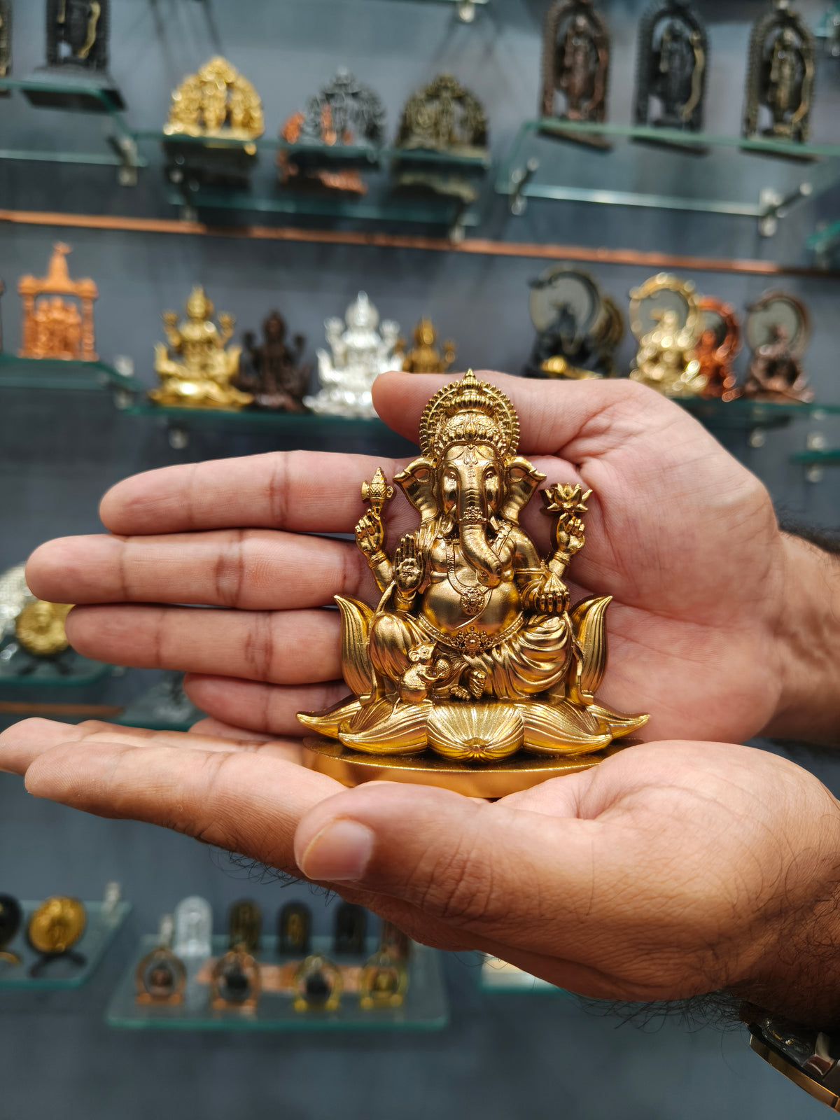 Ganeshji Idol Gold Finish 4 Inch