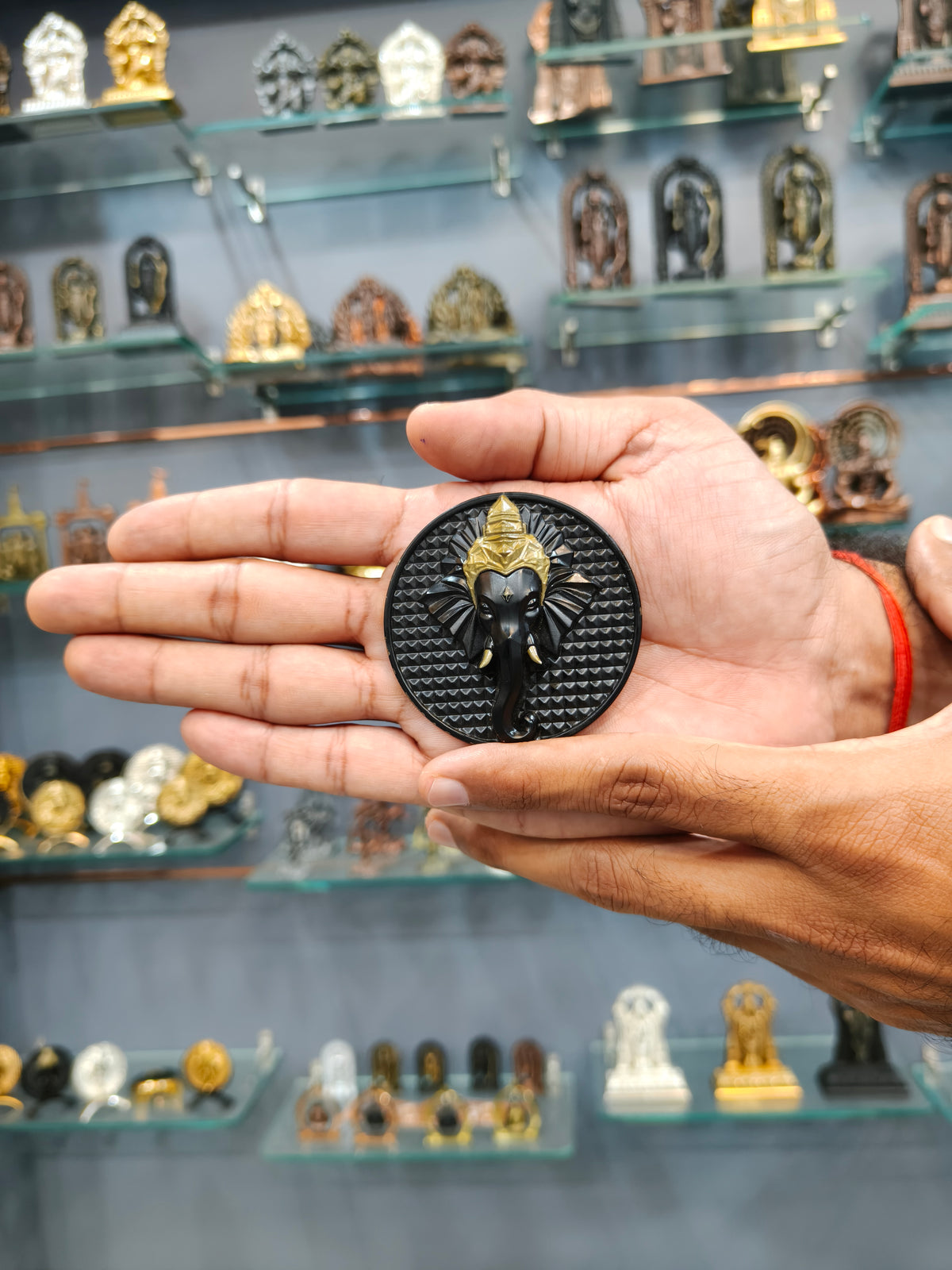 Ganeshji Fridge Magnet Black Finish 2.4 Inch