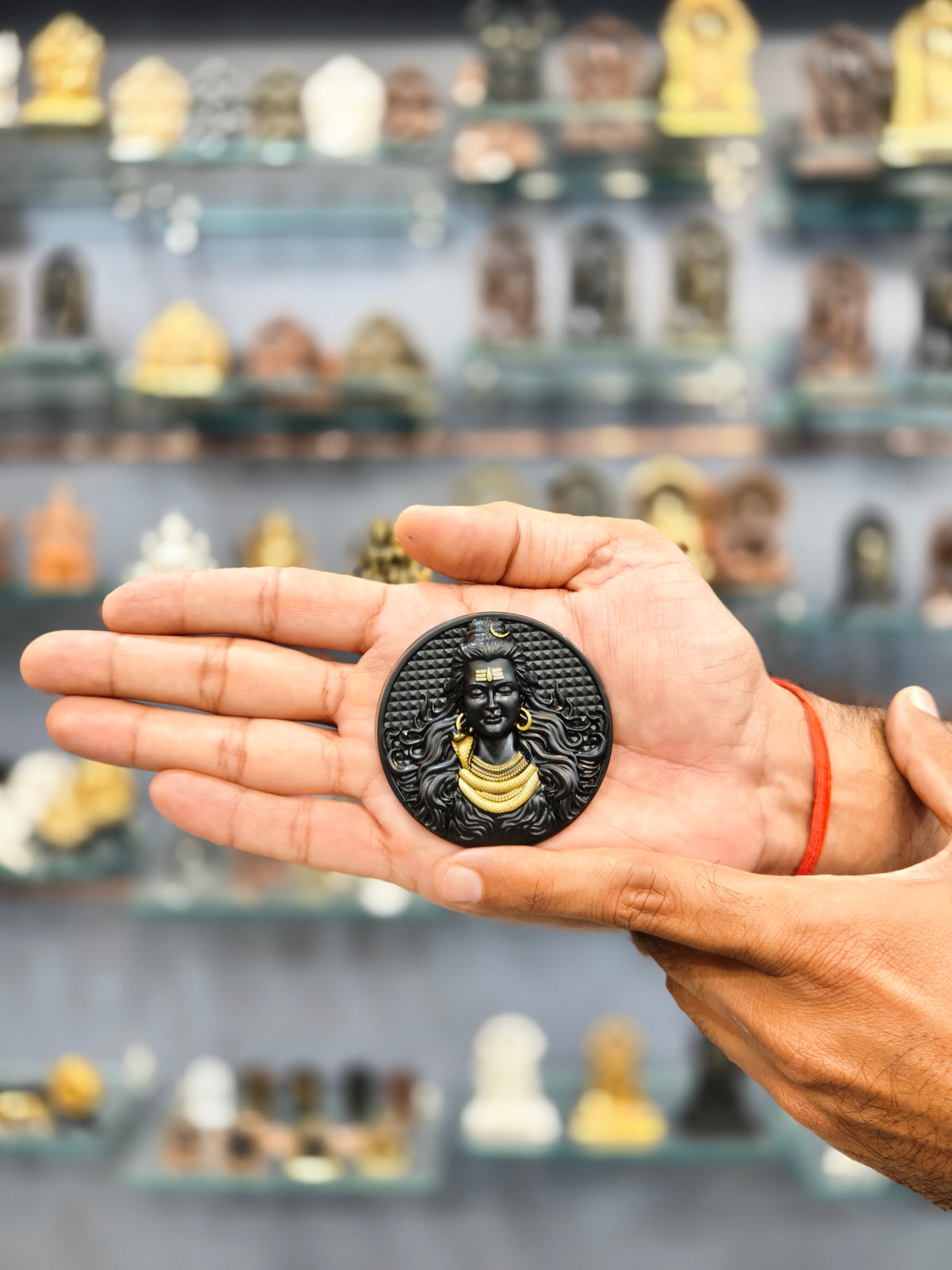 Mahadev Fridge Magnet Black Finish 2.4 Inch