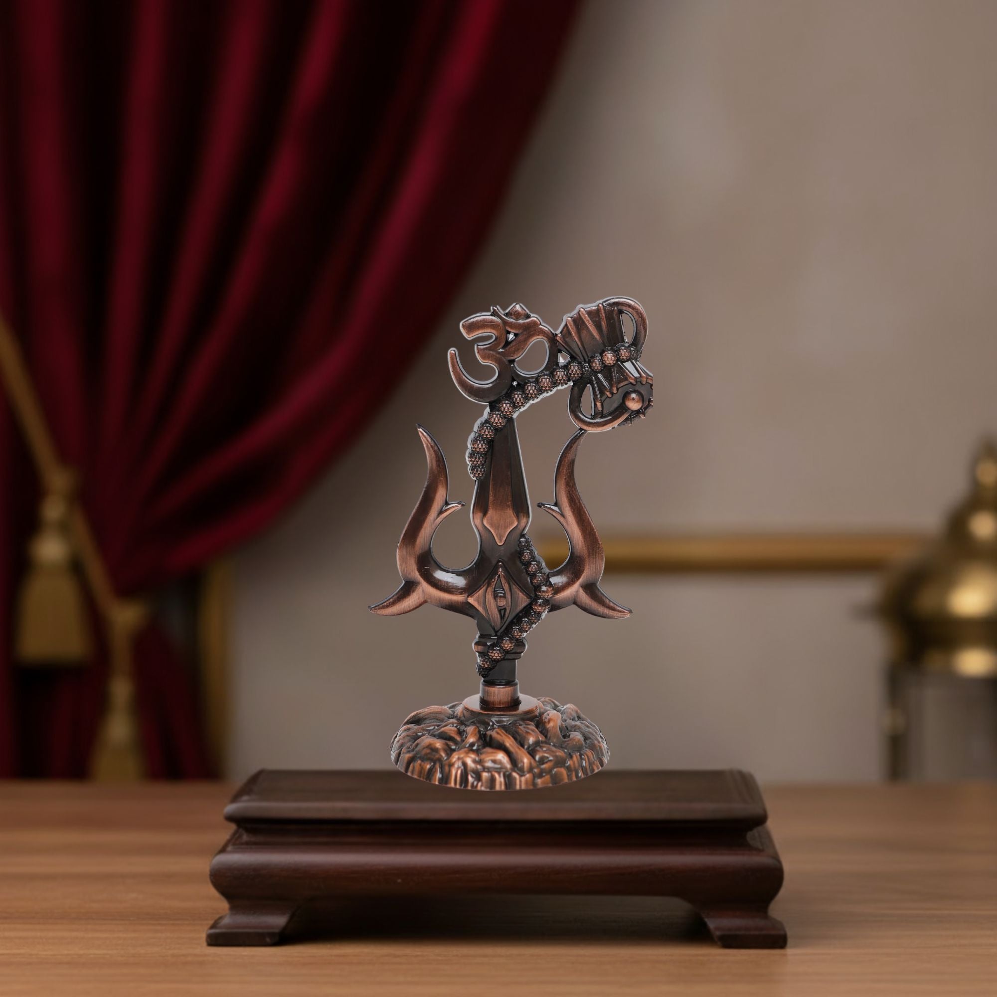 Om Shivay Trishul (Copper)(3 Inch)