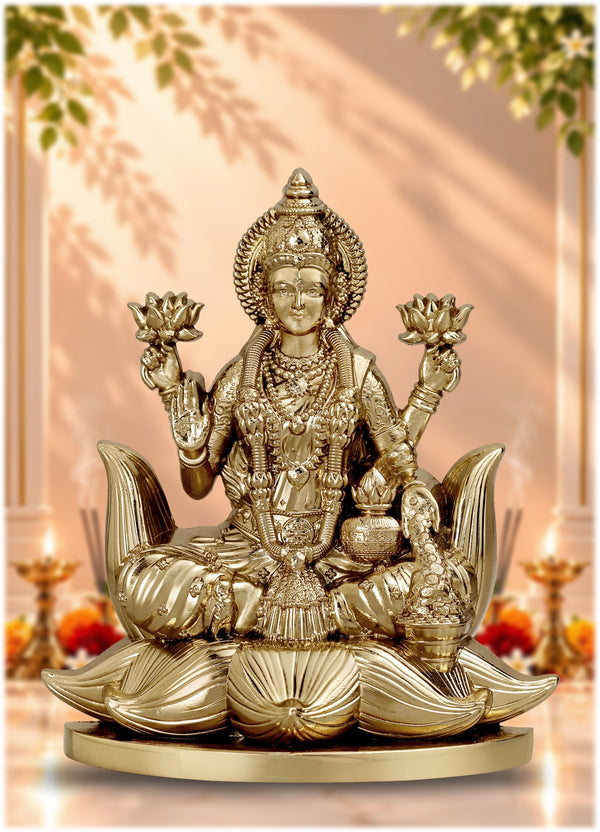 Lakshmiji Idol Gold Finish 5.25 Inch