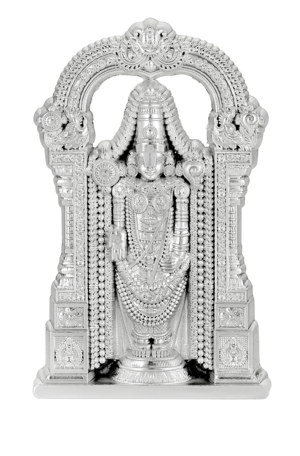 Tirupati Balaji Idol Silver Finish 4.5 Inch