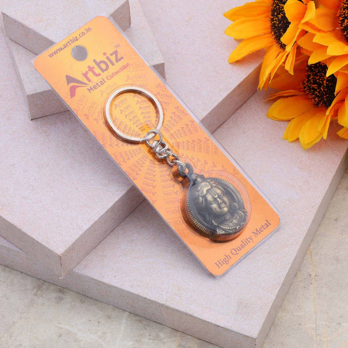 Ram Keychain Brass Antique Finish