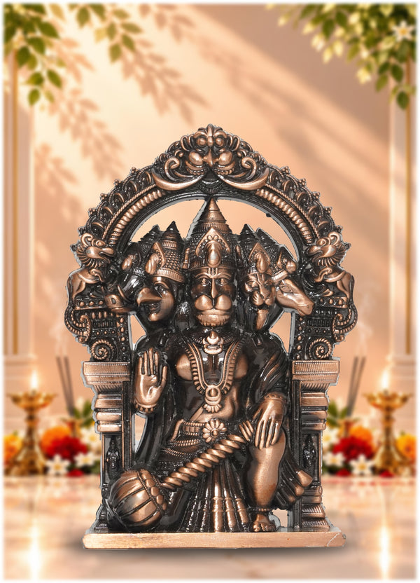 Panchmukhi Hanuman Idol Copper Finish 4.5 Inch