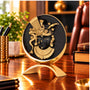 Small Round Shreenathji Idol Black-Gold Finish 3.2 Inch