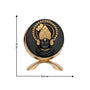 Small Round Khatushyamji Idol Black-Gold Base 3.2 Inch